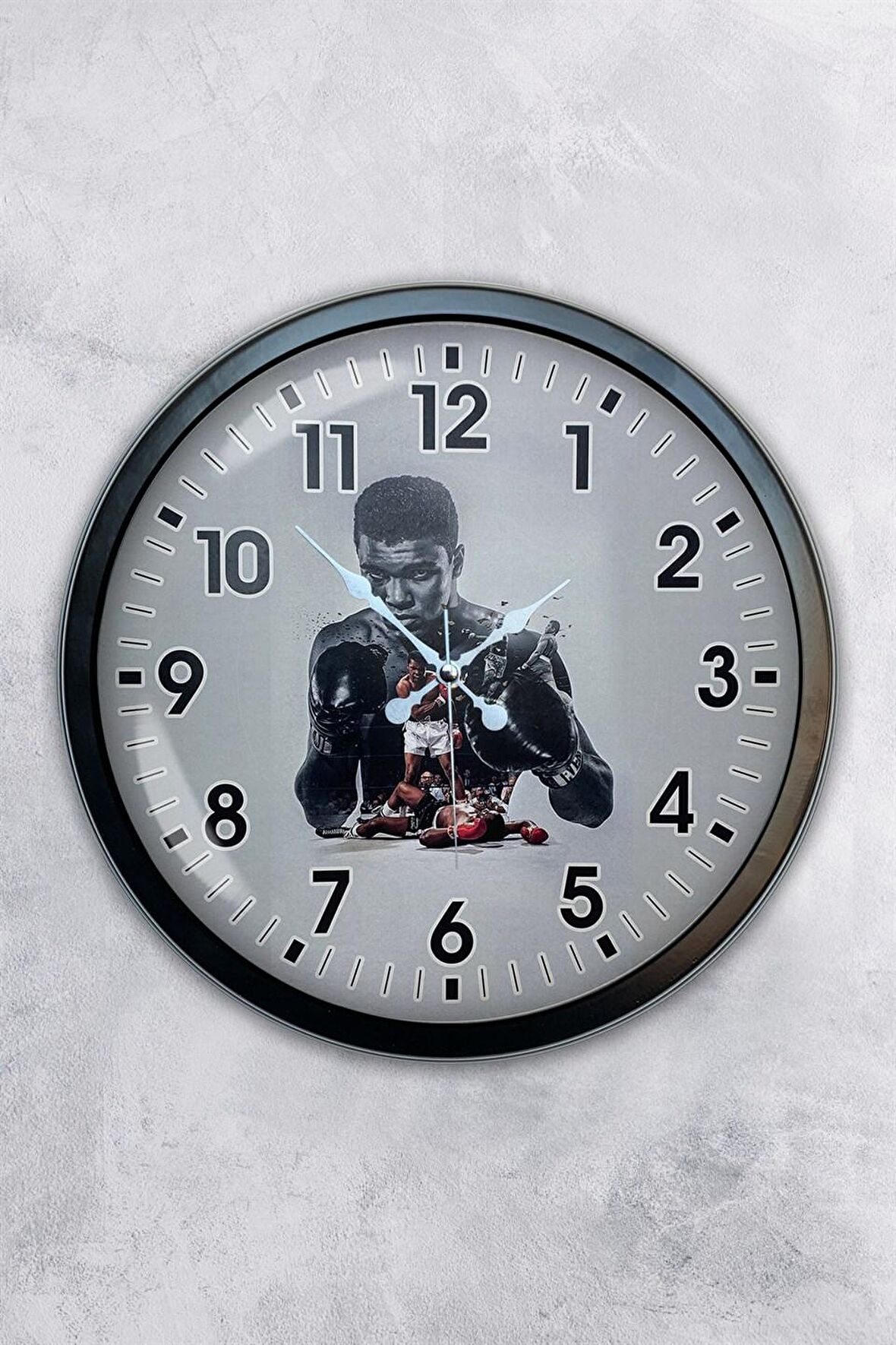 40 Cm Siyah Metal Muhammed Ali Duvar Saati