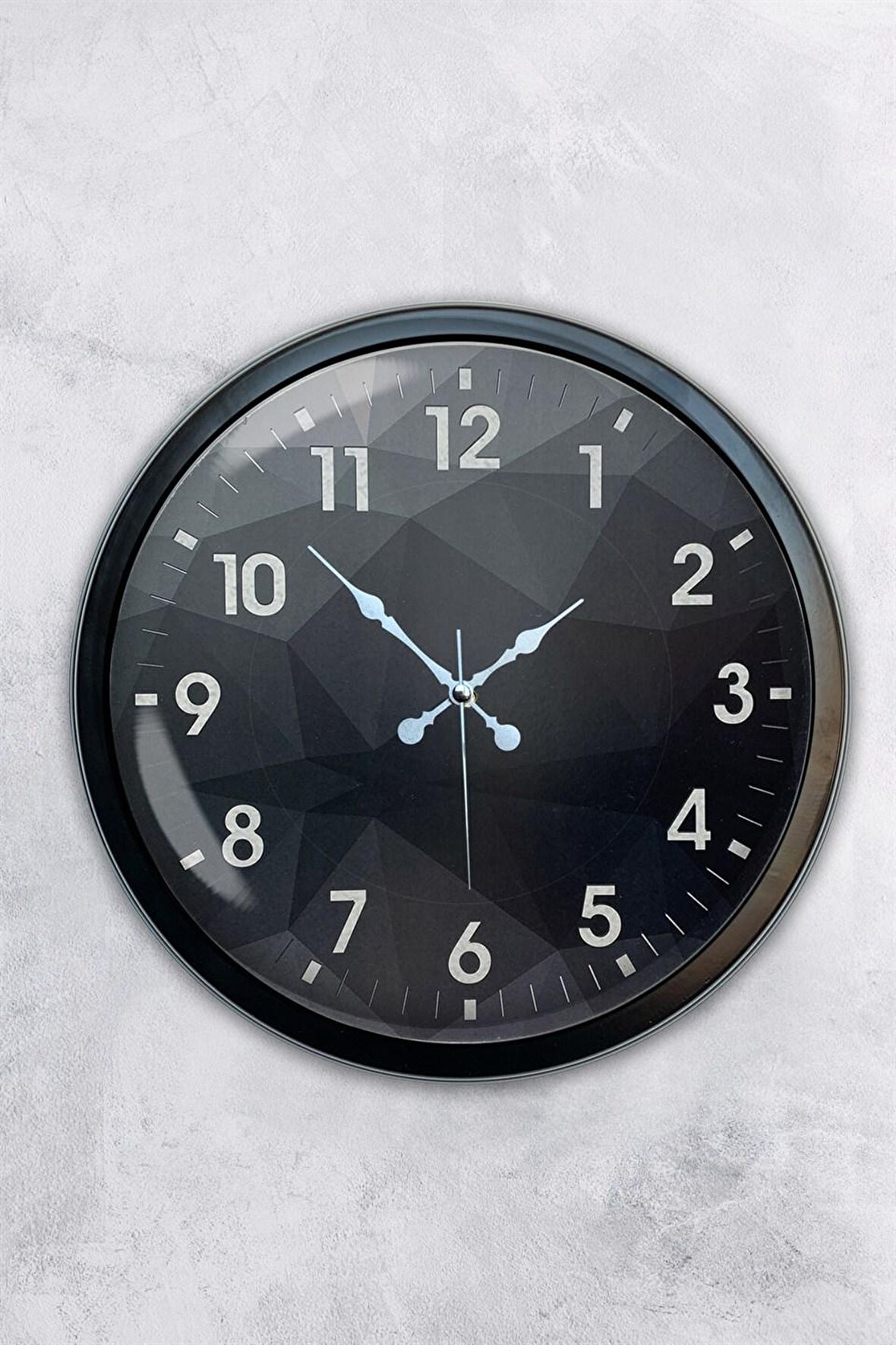 40 Cm Siyah Metal Modern Tasarım Duvar Saati