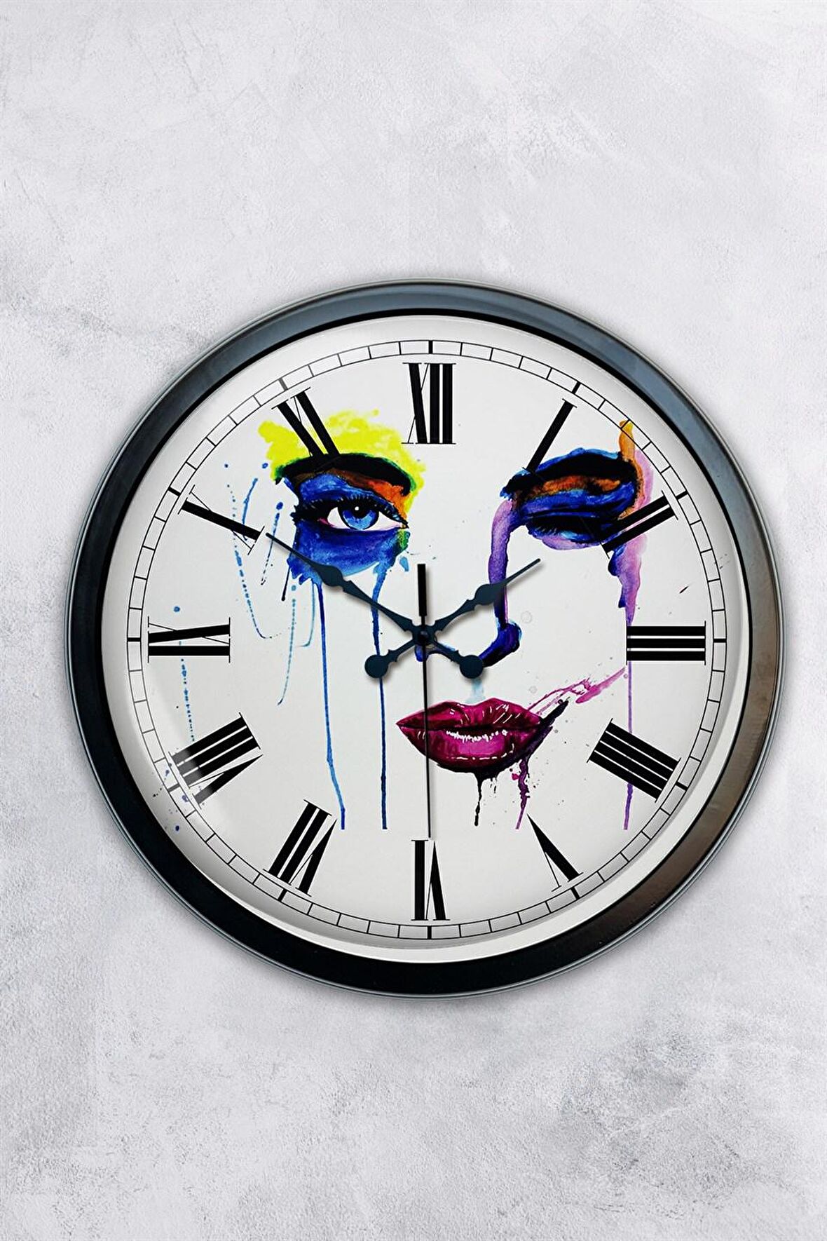 40 Cm Siyah Metal Modern Sanat Duvar Saati