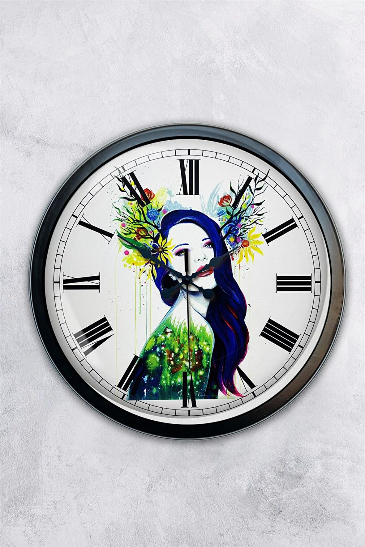 40 Cm Siyah Metal Modern Sanat Duvar Saati