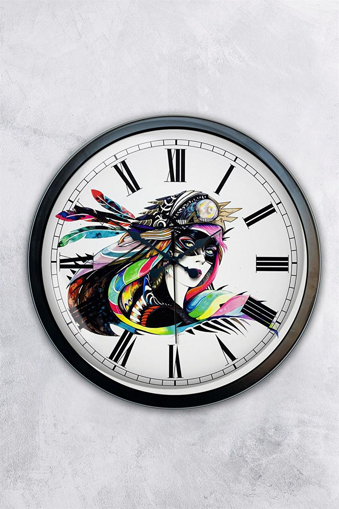 40 Cm Siyah Metal Modern Sanat Duvar Saati