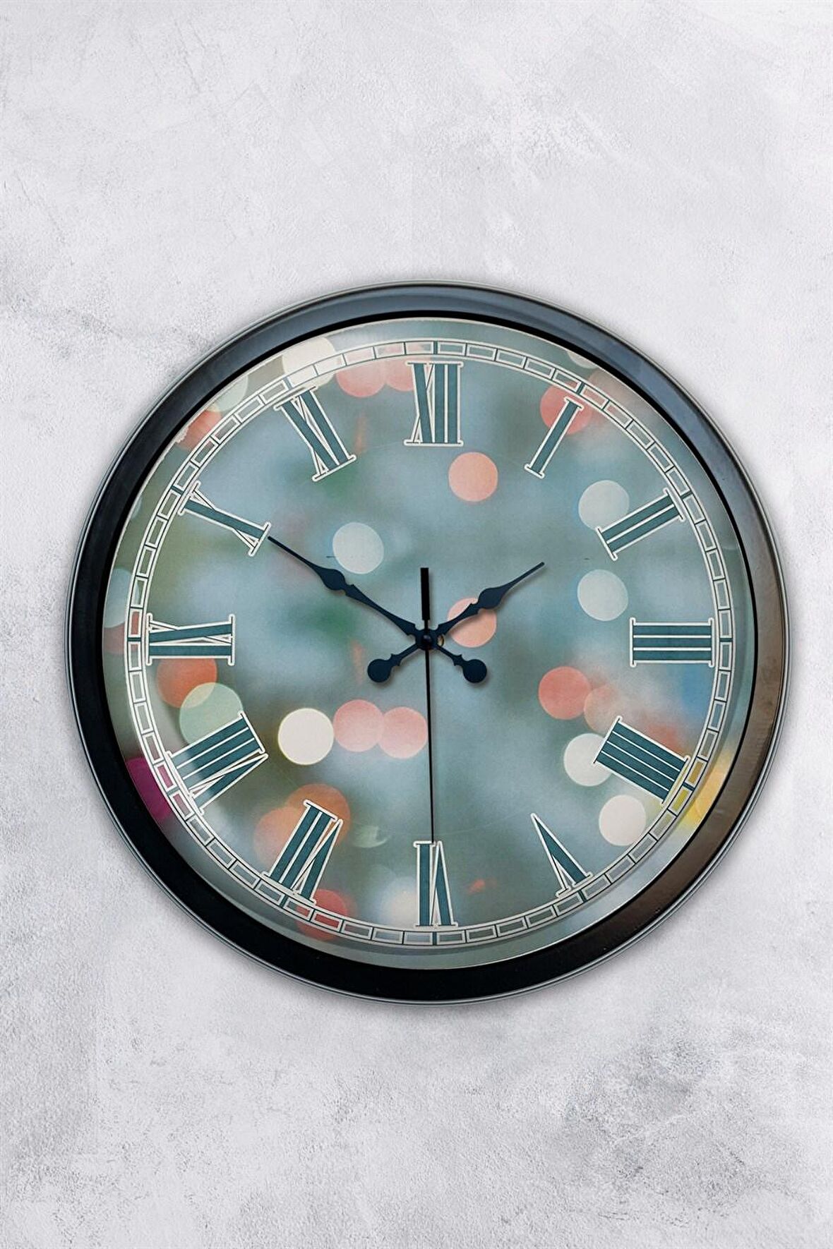 40 Cm Siyah Metal Modern Duvar Saati