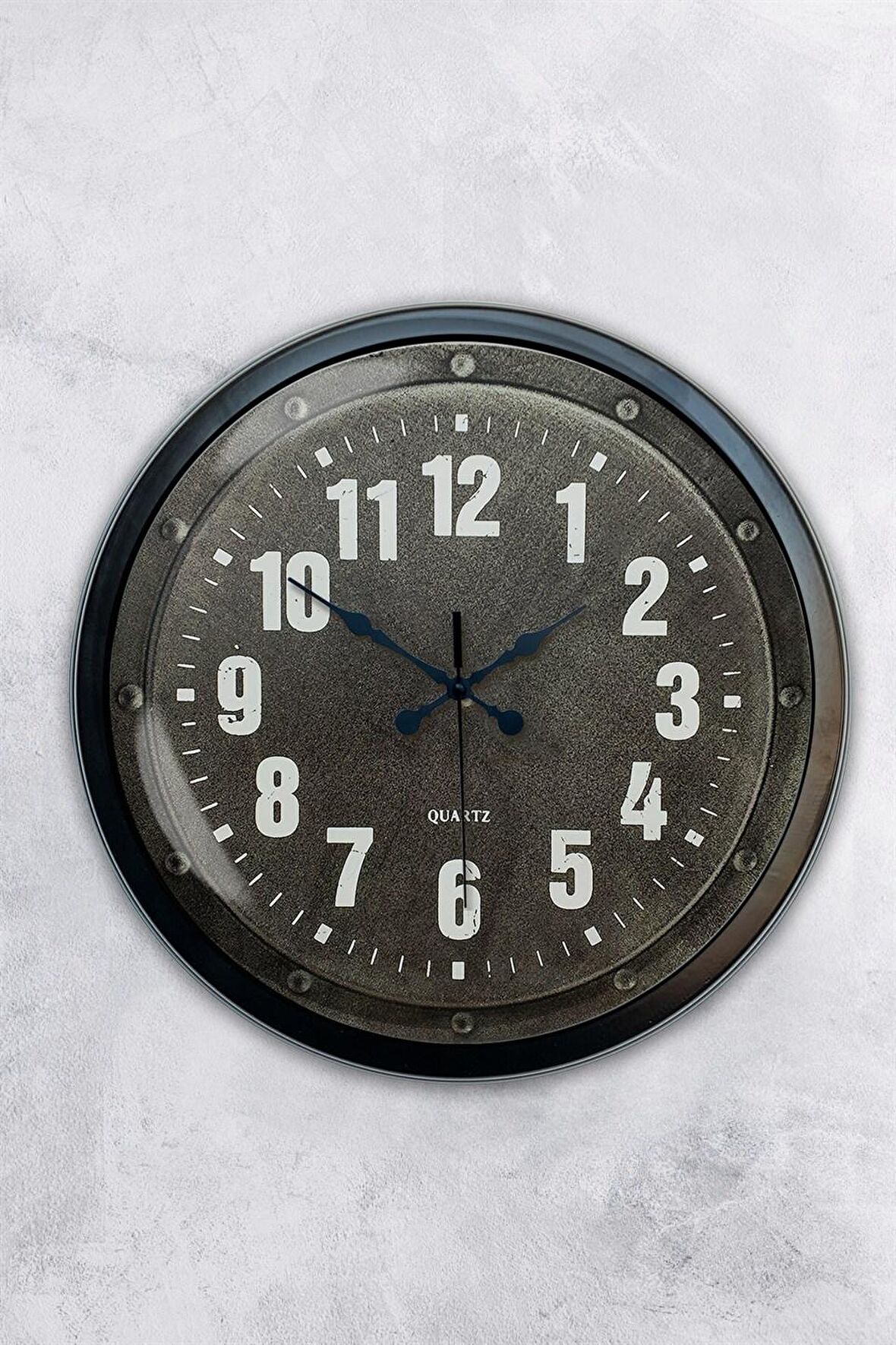 40 Cm Siyah Metal Metal Duvar Saati