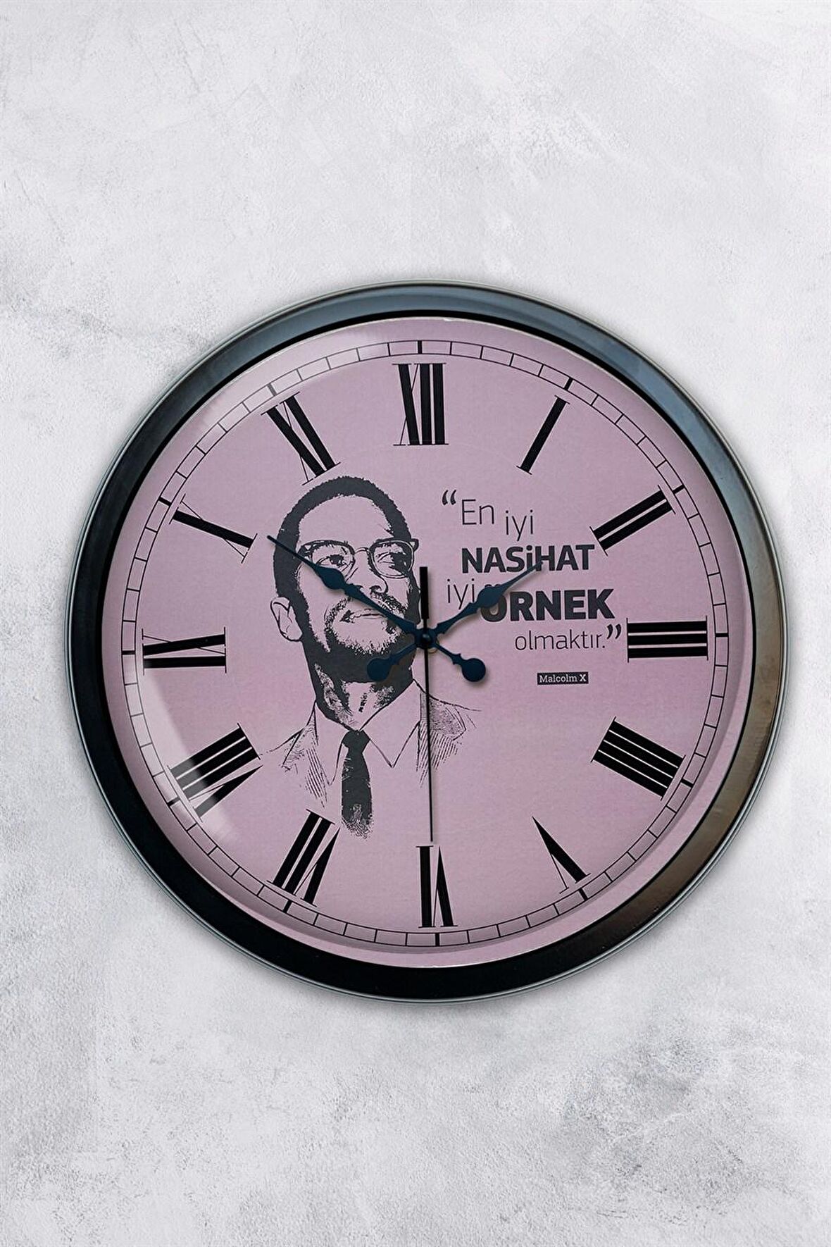 40 Cm Siyah Metal Malcolm Duvar Saati