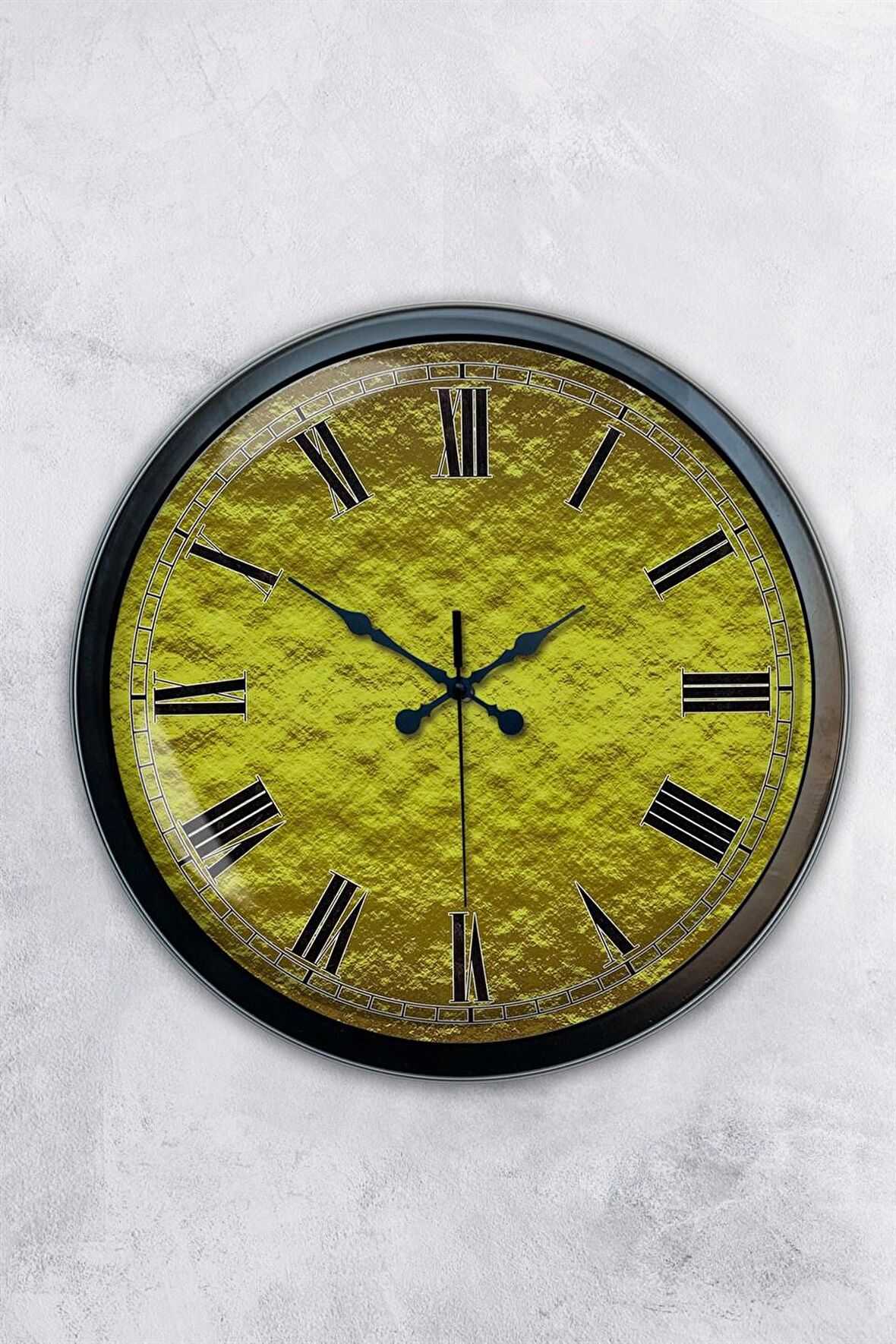 40 Cm Siyah Metal Kraker Duvar Saati