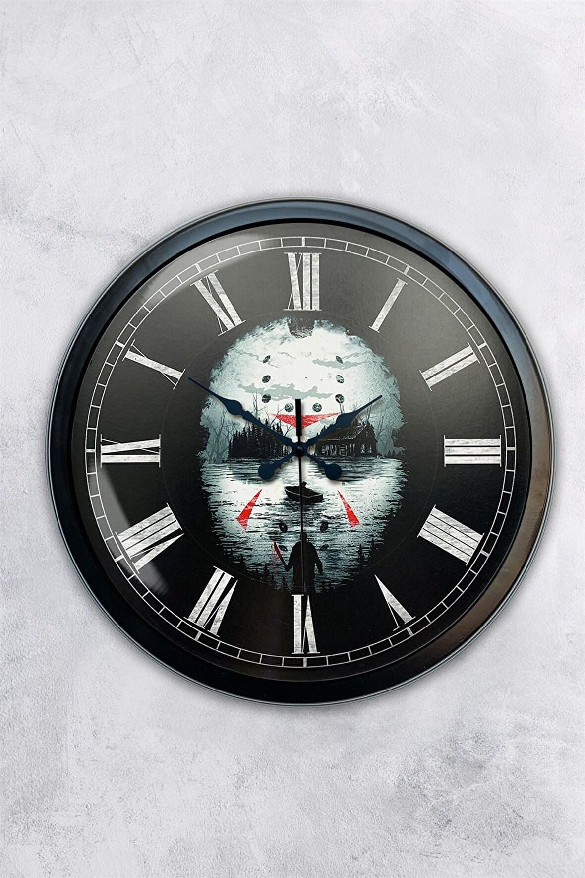 40 Cm Siyah Metal Korsan Duvar Saati