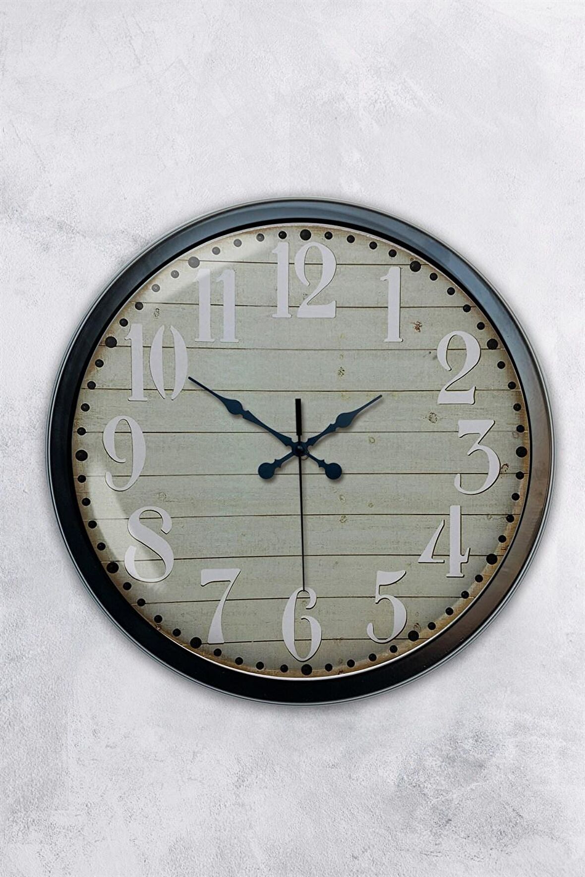 40 Cm Siyah Metal Klasik Tasarım Duvar Saati