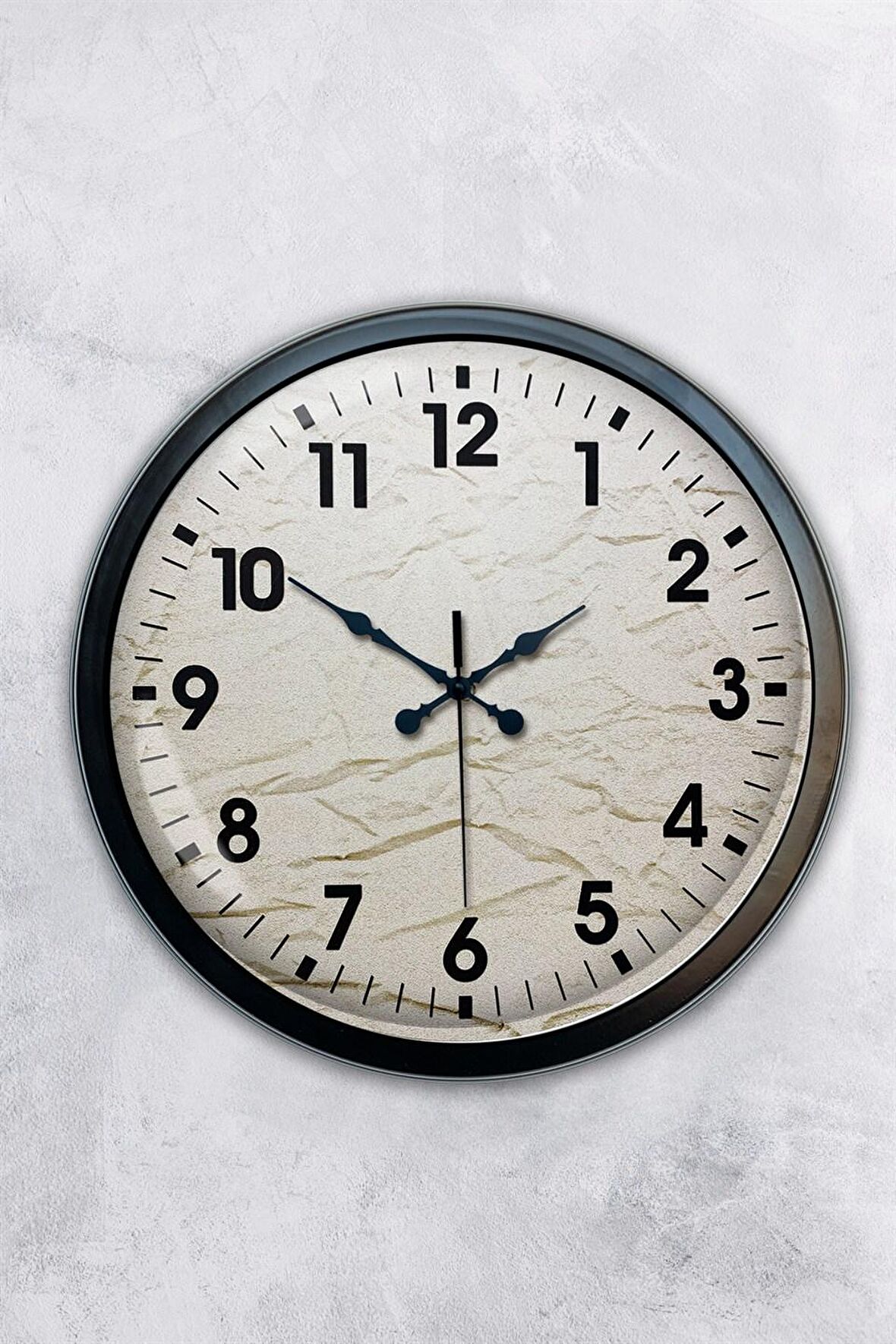 40 Cm Siyah Metal Klasik Duvar Saati