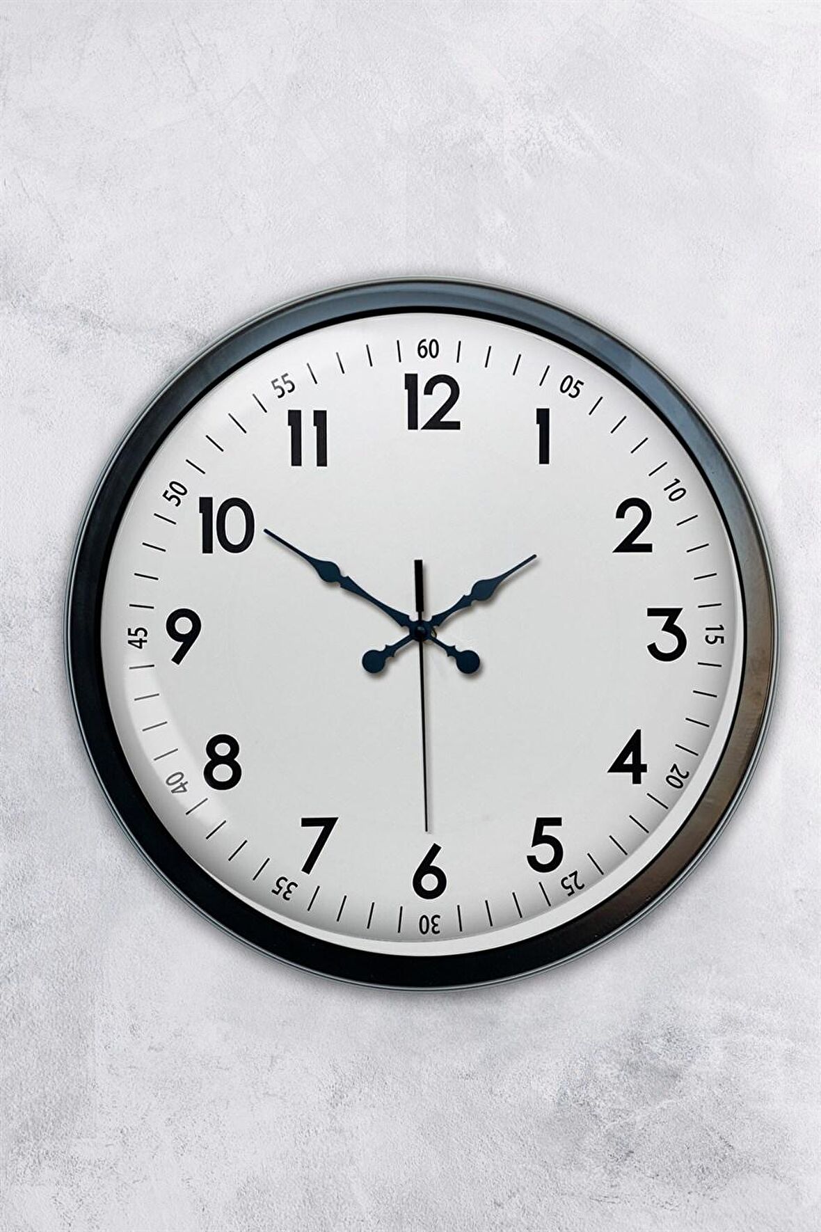 40 Cm Siyah Metal Klasik Duvar Saati