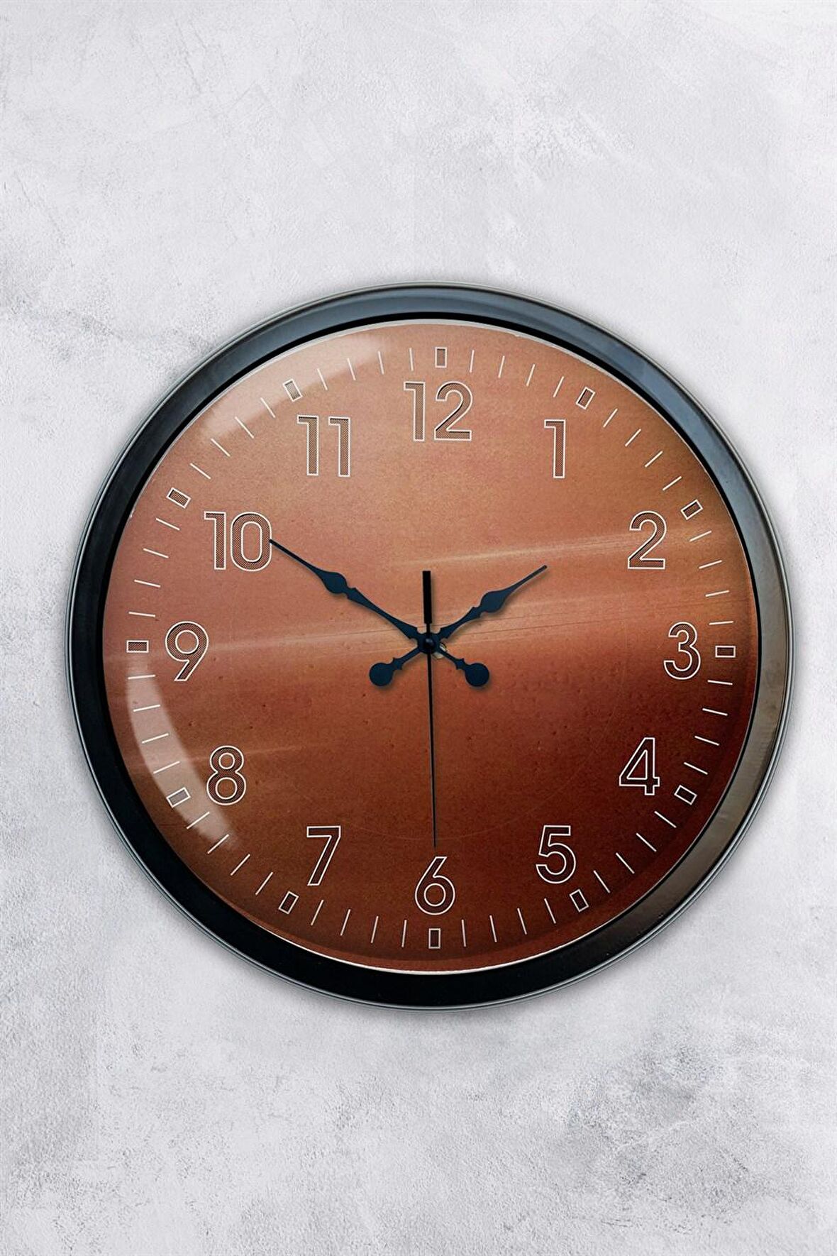 40 Cm Siyah Metal Klasik Duvar Saati