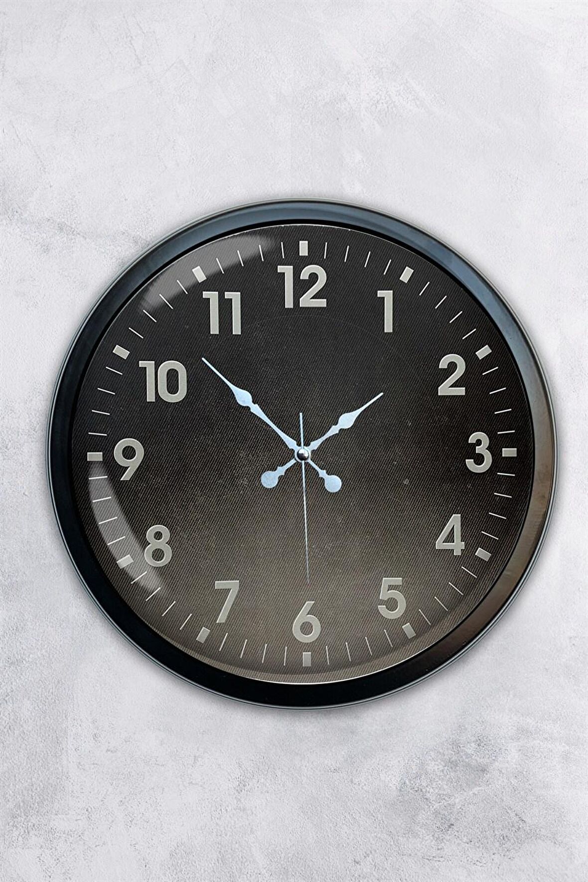 40 Cm Siyah Metal Klasik Duvar Saati