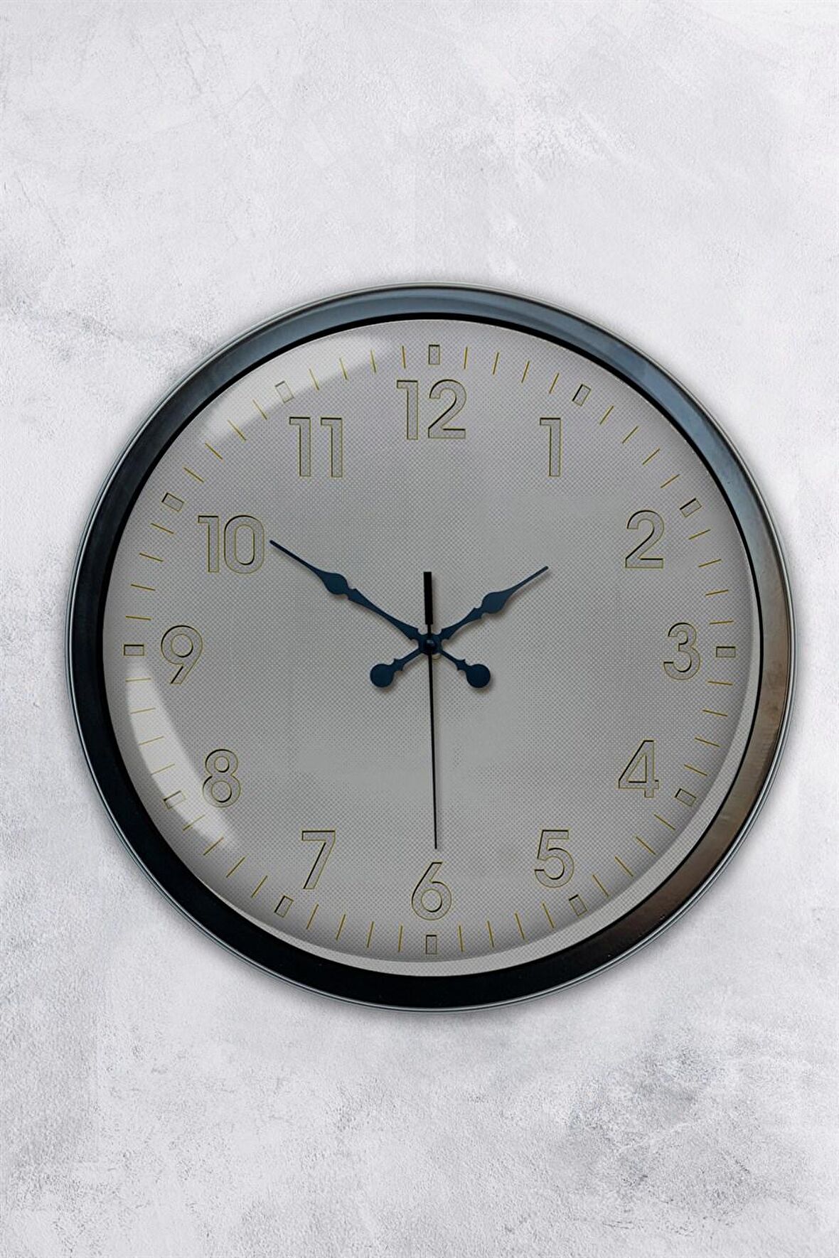 40 Cm Siyah Metal Klasik Duvar Saati