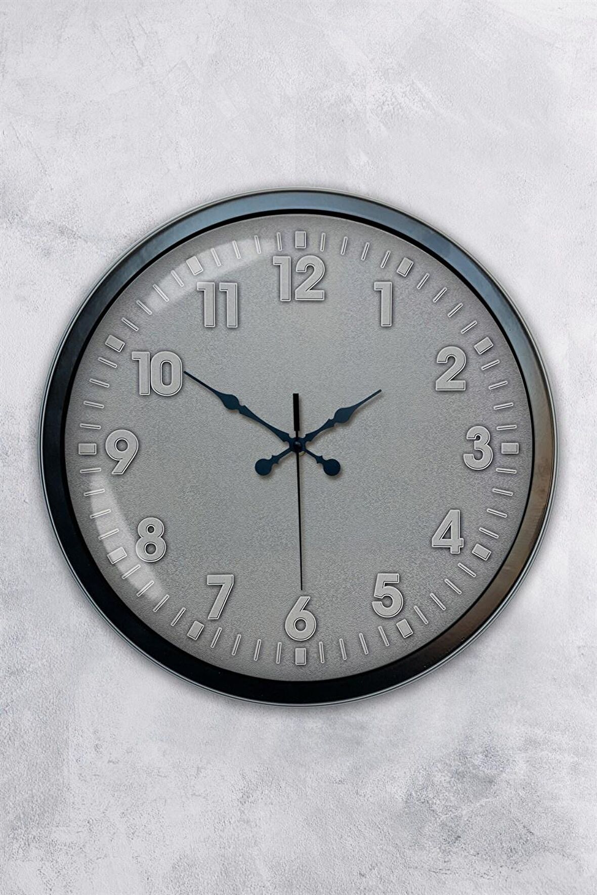 40 Cm Siyah Metal Klasik Duvar Saati