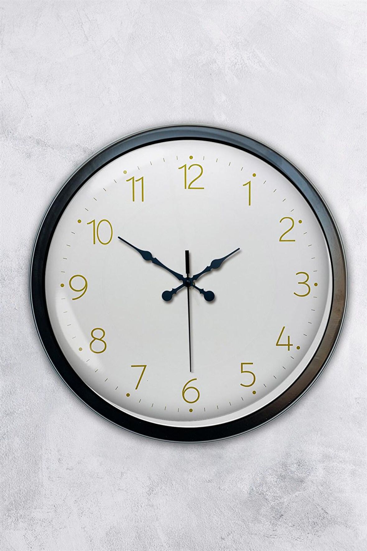 40 Cm Siyah Metal Klasik Duvar Saati