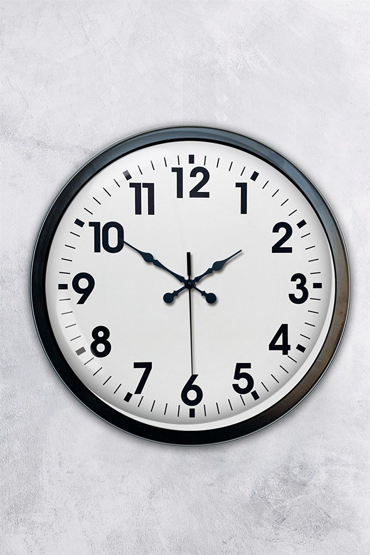 40 Cm Siyah Metal Klasik Duvar Saati