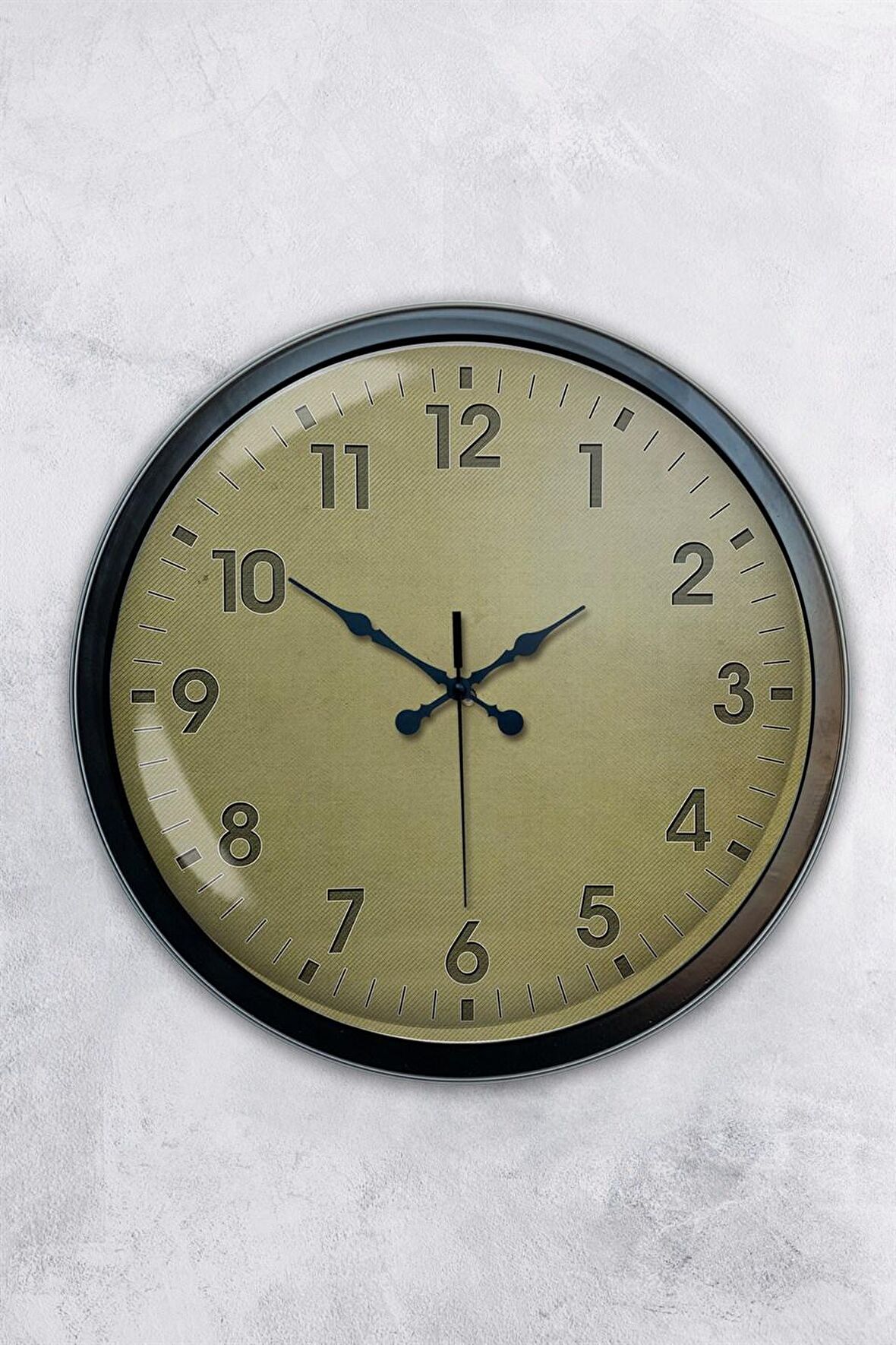 40 Cm Siyah Metal Klasik Duvar Saati