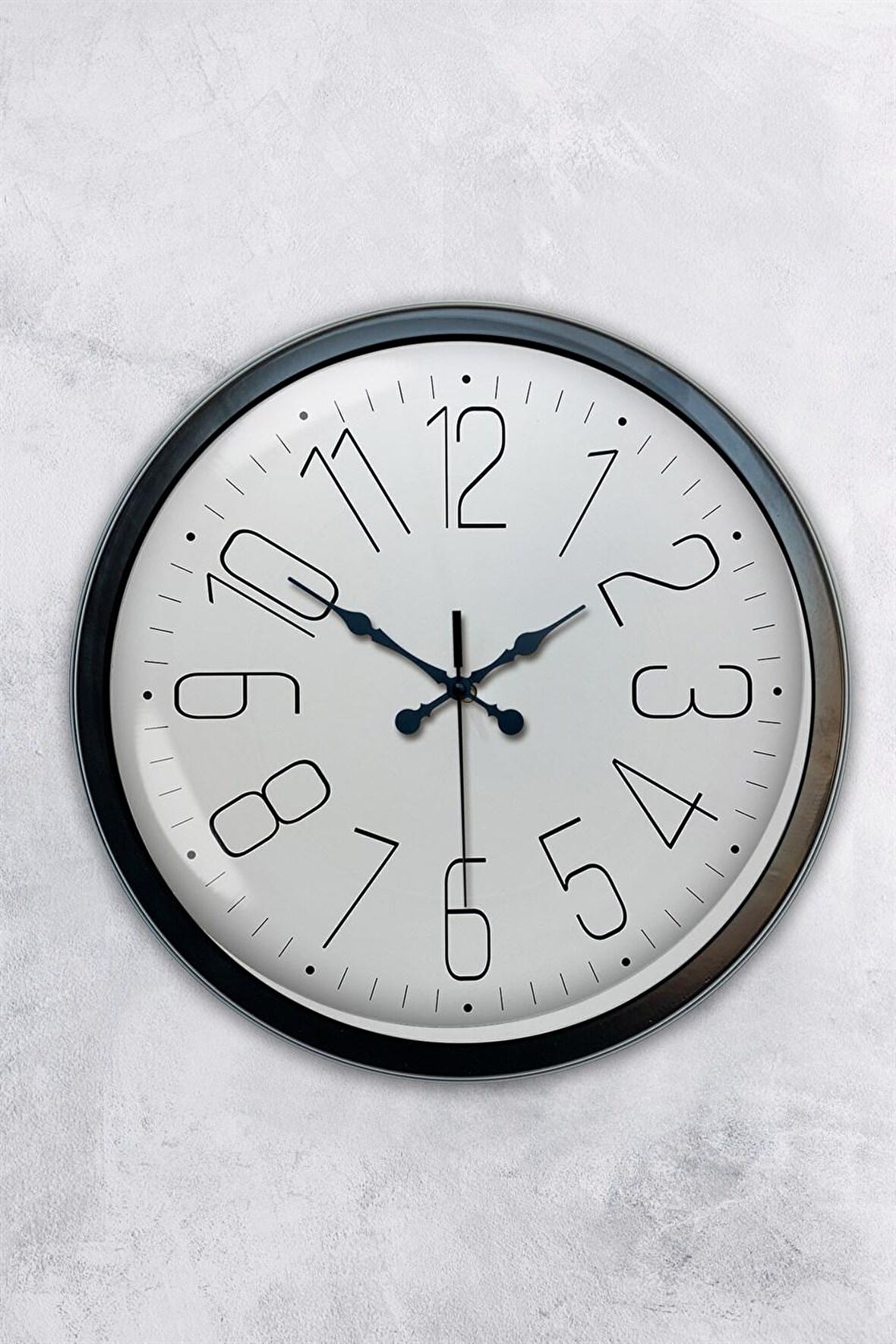 40 Cm Siyah Metal Klasik Duvar Saati