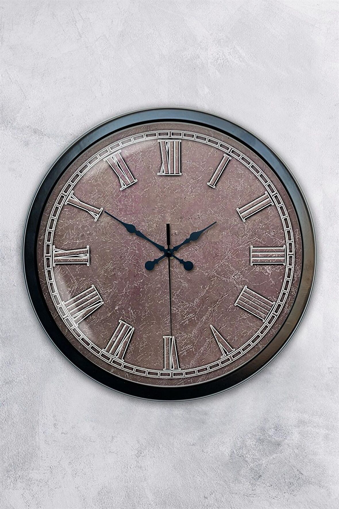 40 Cm Siyah Metal Klas Duvar Saati