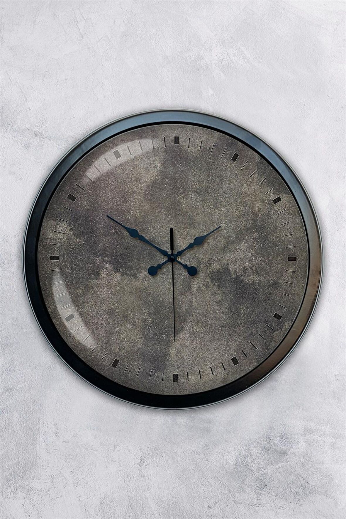 40 Cm Siyah Metal Klas Duvar Saati