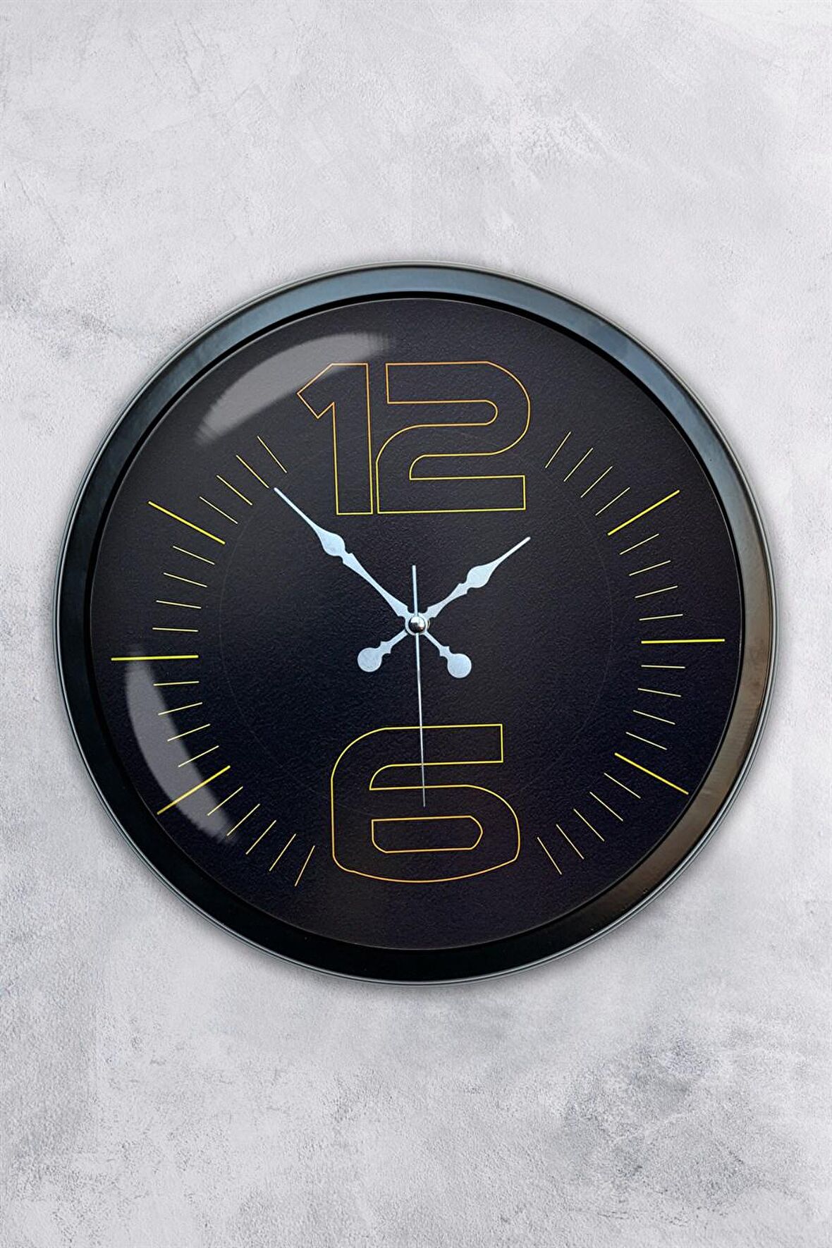 40 Cm Siyah Metal Klas Duvar Saati