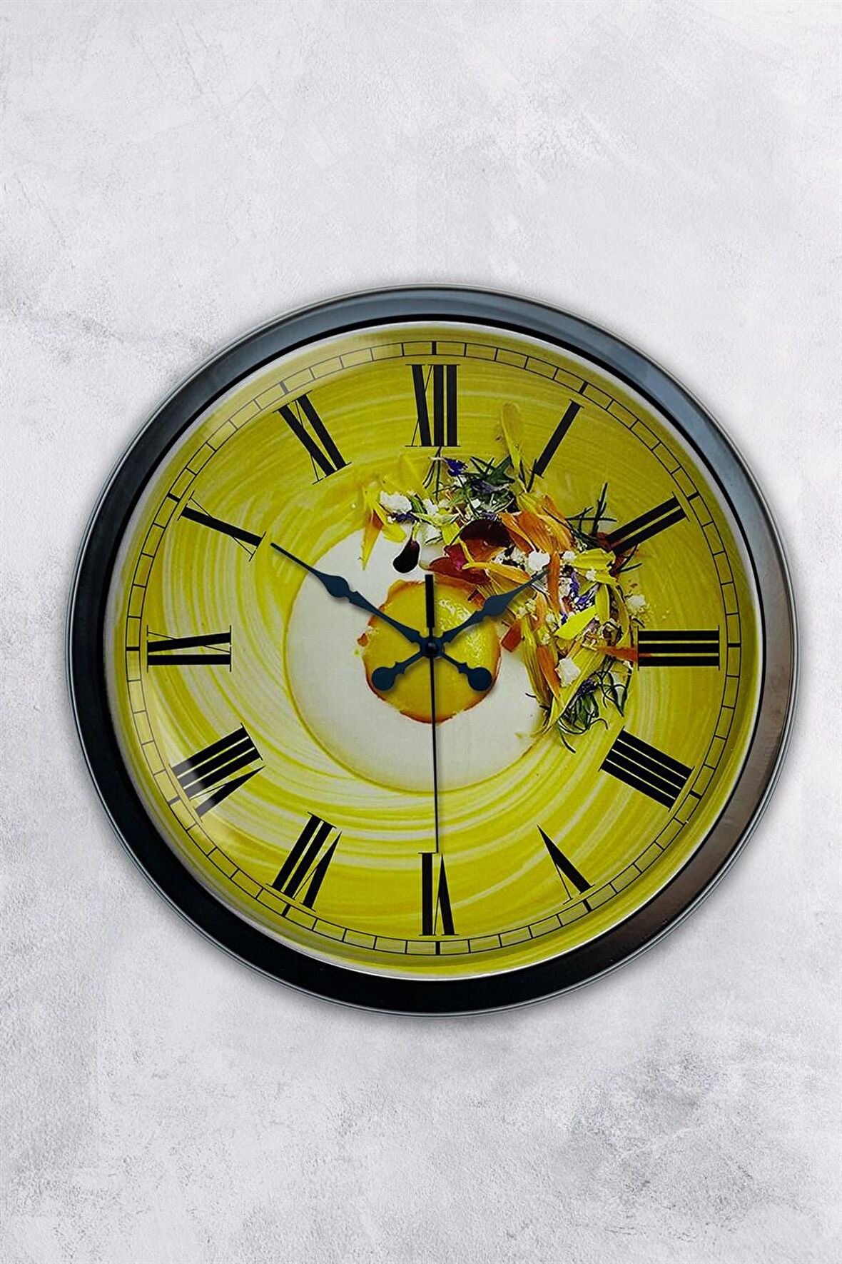 40 Cm Siyah Metal Kitchen Duvar Saati