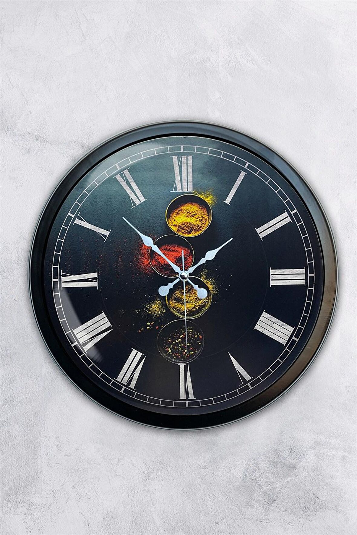 40 Cm Siyah Metal Kitchen Duvar Saati