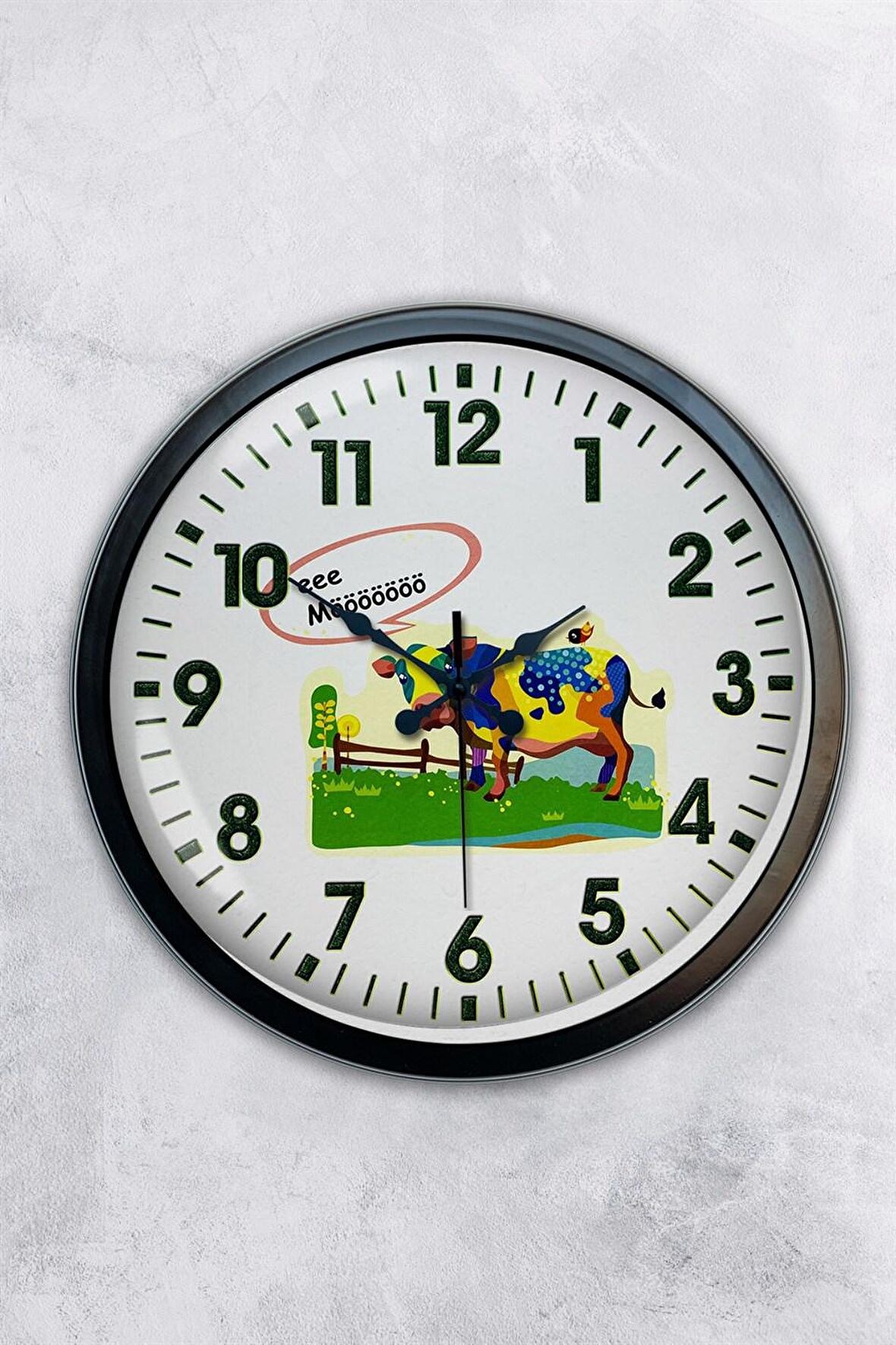 40 Cm Siyah Metal Kasap Duvar Saati