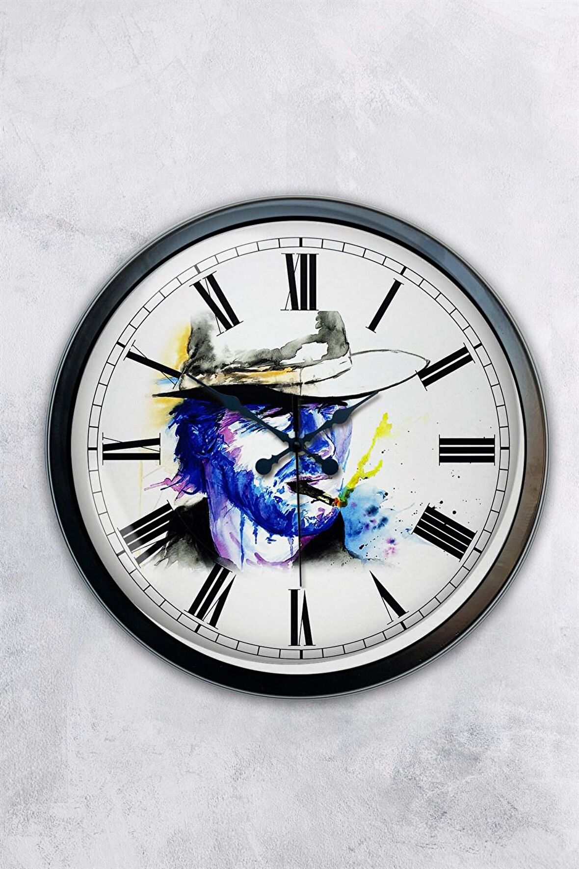 40 Cm Siyah Metal Karakter Duvar Saati