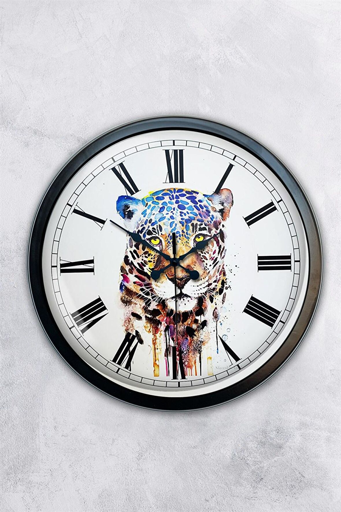 40 Cm Siyah Metal Kaplan Duvar Saati