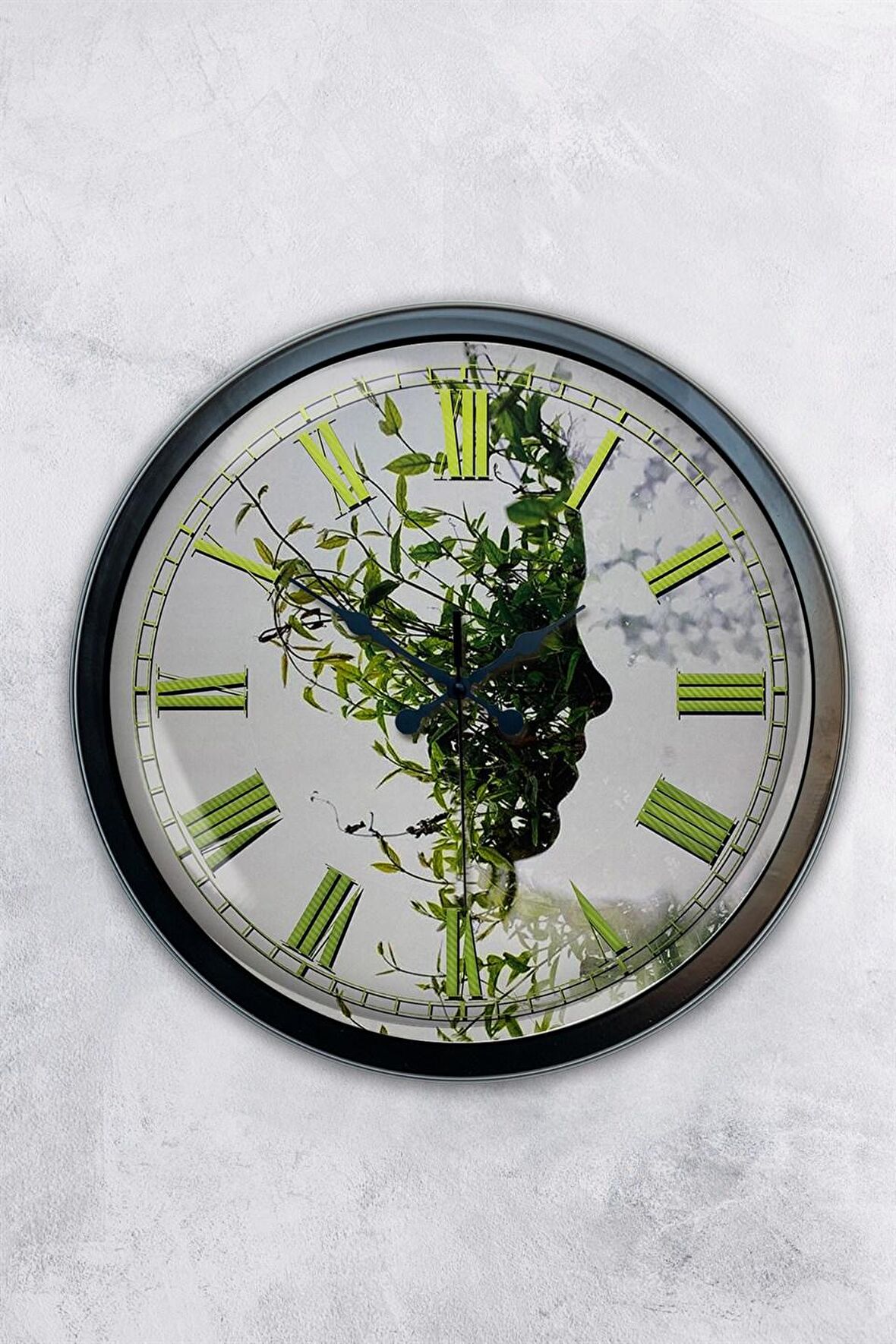 40 Cm Siyah Metal İklim Temalı Duvar Saati