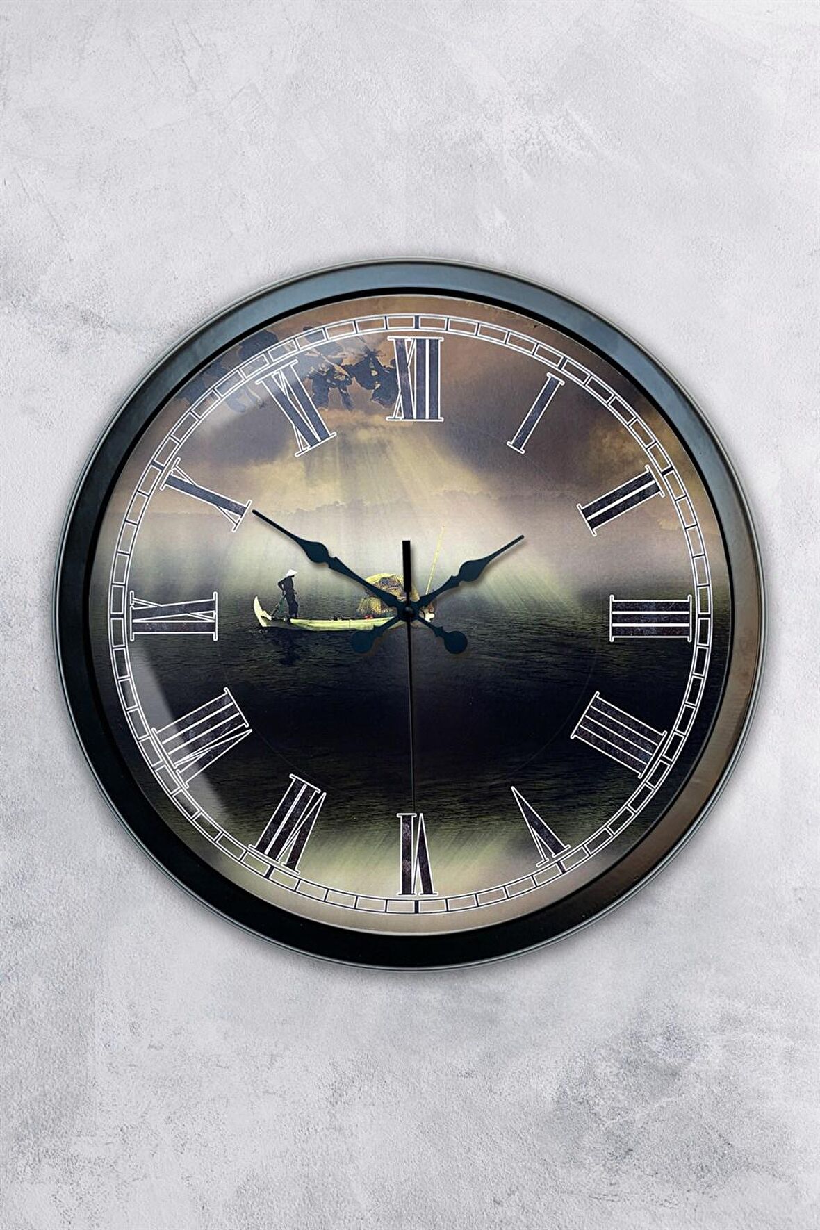 40 Cm Siyah Metal Huzur Duvar Saati