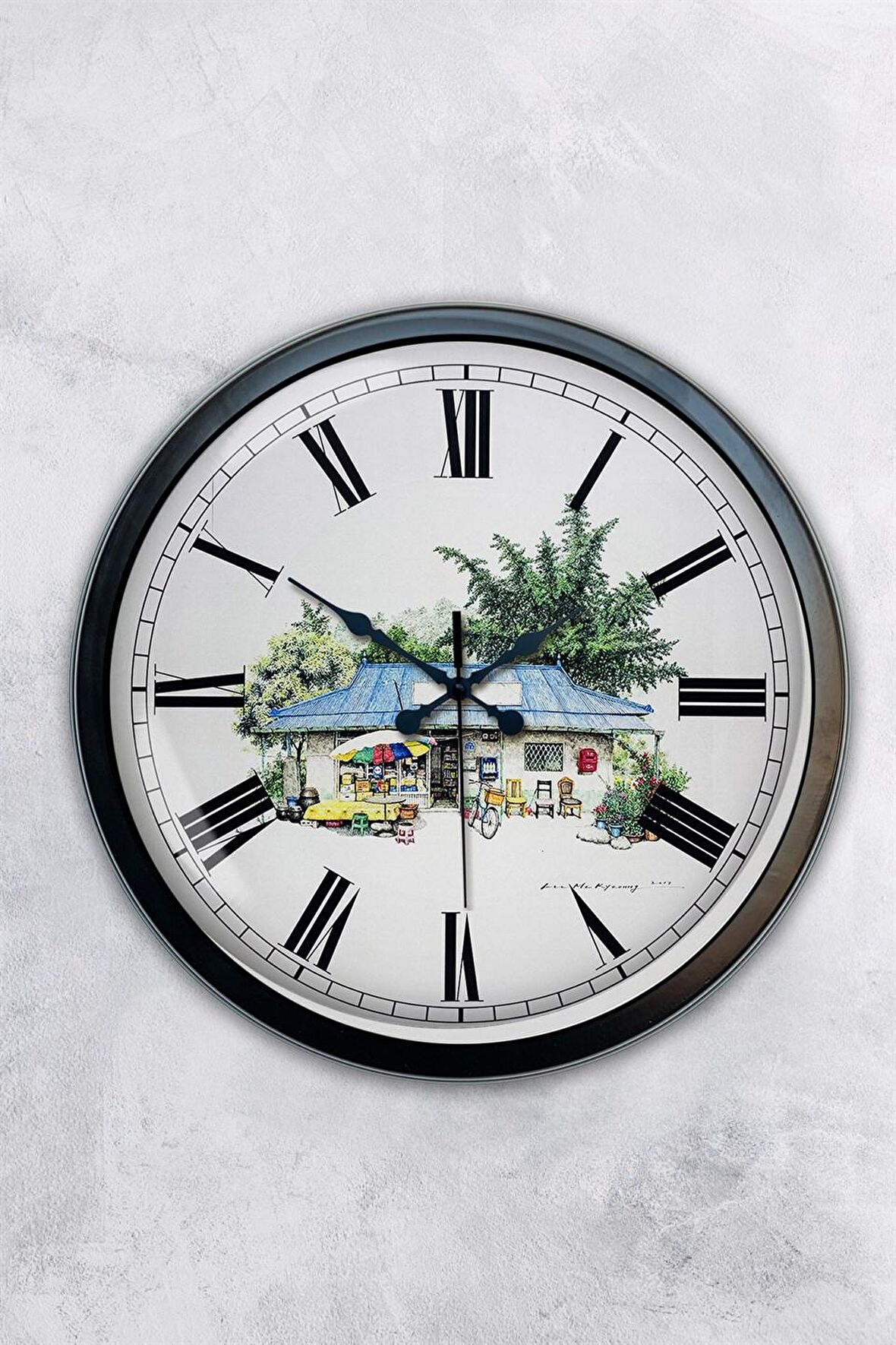 40 Cm Siyah Metal Home Duvar Saati