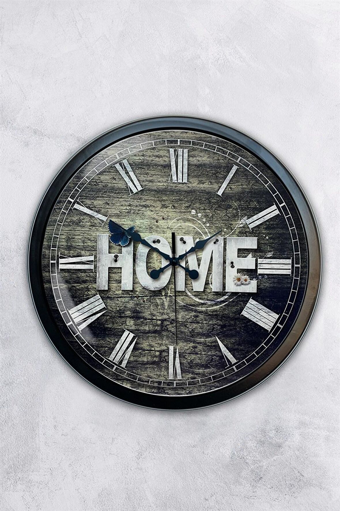 40 Cm Siyah Metal Home Duvar Saati