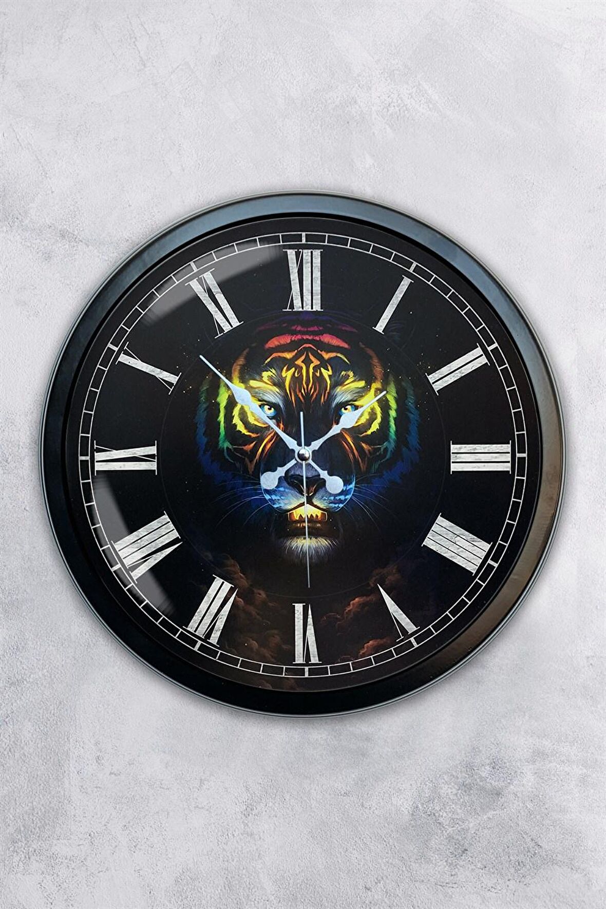 40 Cm Siyah Metal Hayvanlar Duvar Saati