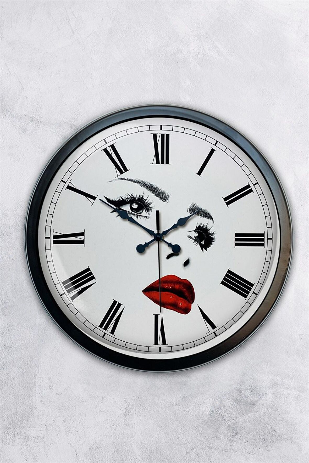 40 Cm Siyah Metal Güzellik Salonu Duvar Saati