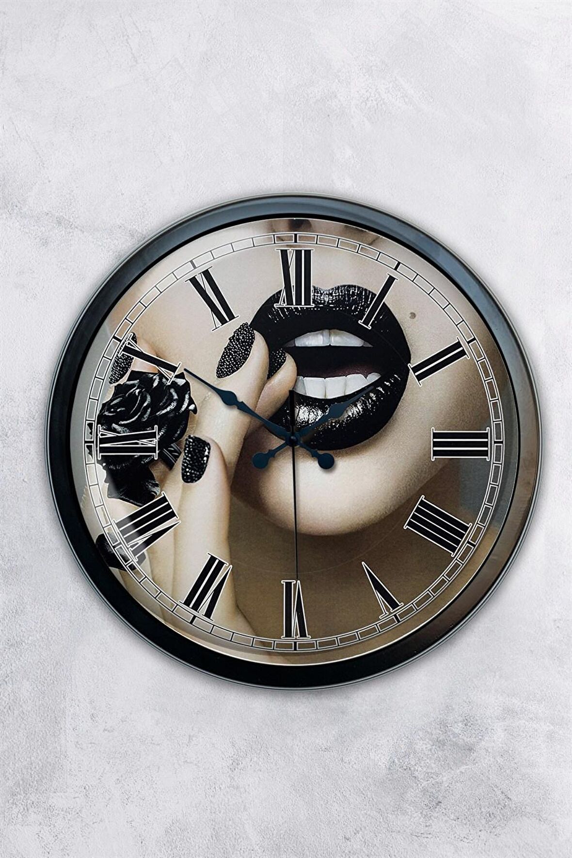 40 Cm Siyah Metal Güzellik Duvar Saati