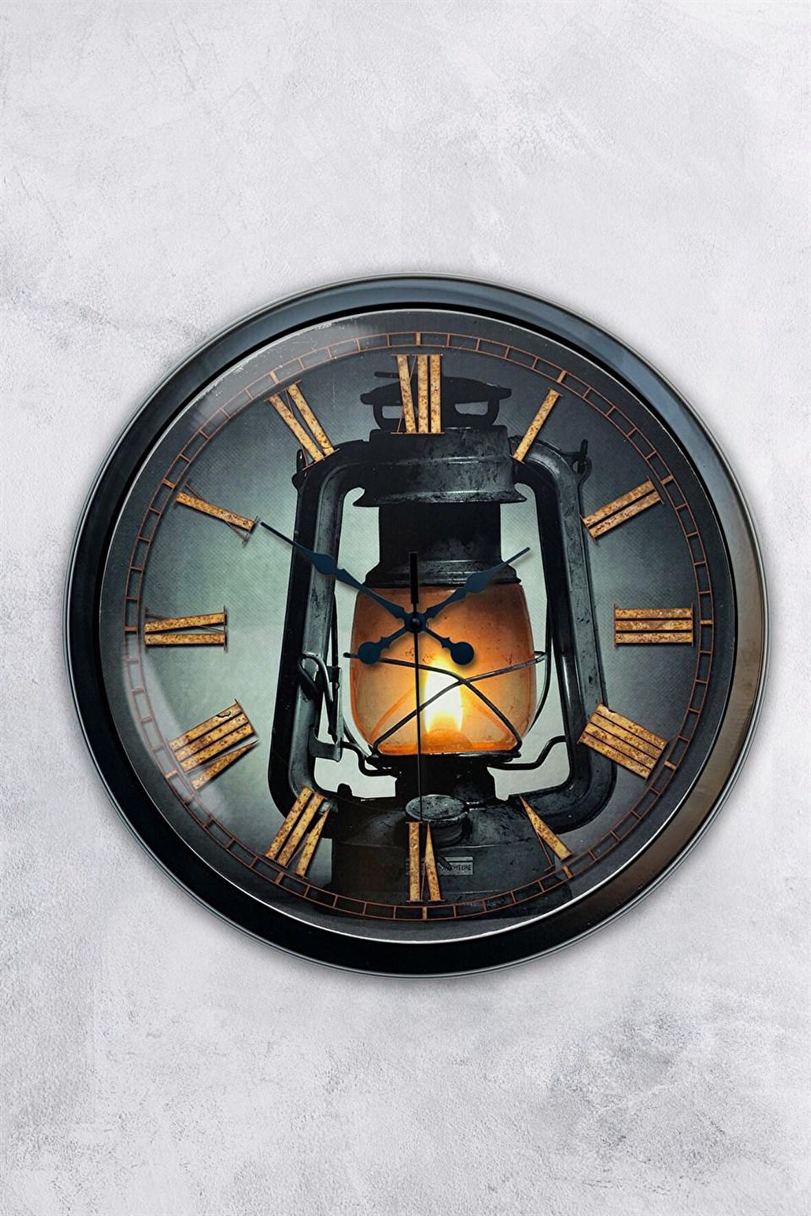 40 Cm Siyah Metal Eskitme Duvar Saati