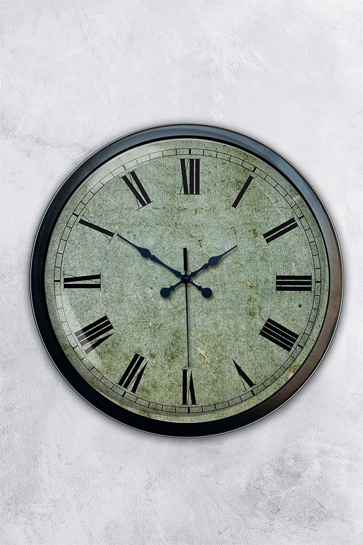 40 Cm Siyah Metal Eskitme Duvar Saati