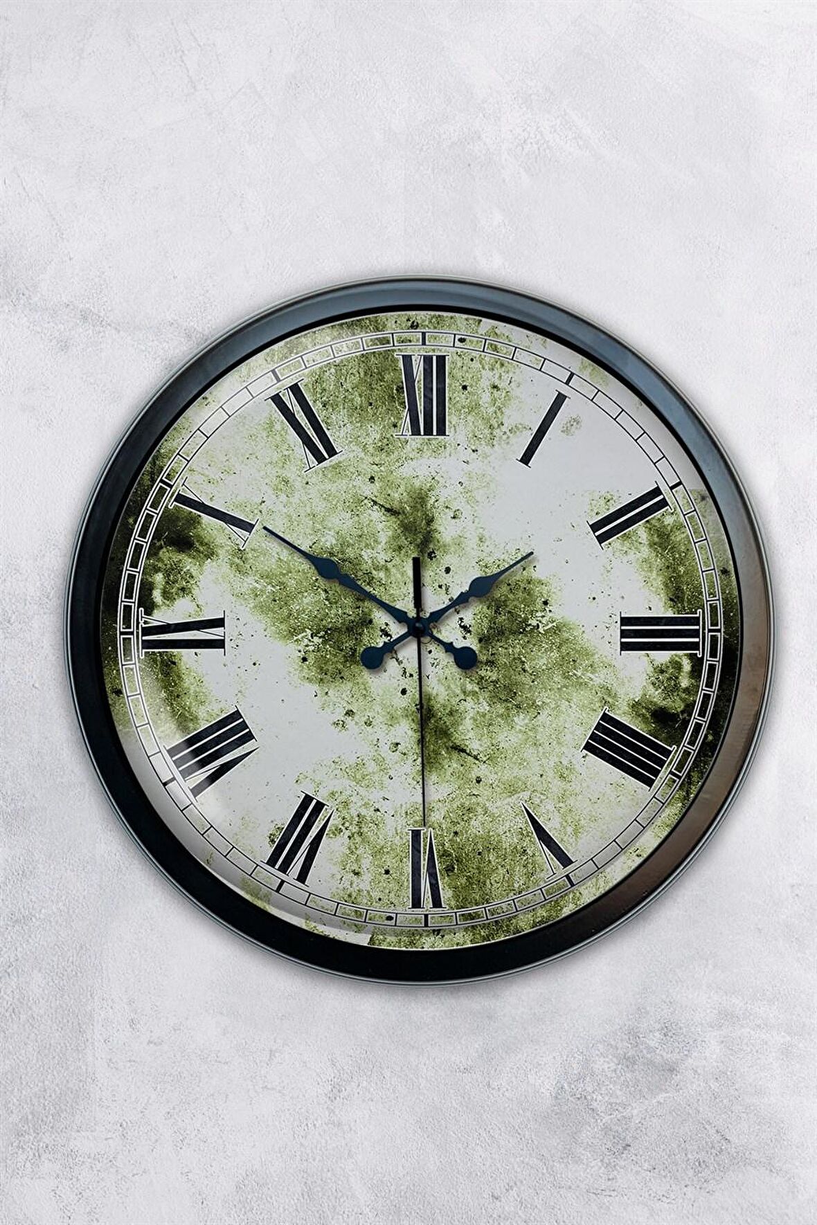 40 Cm Siyah Metal Eskitme Duvar Saati