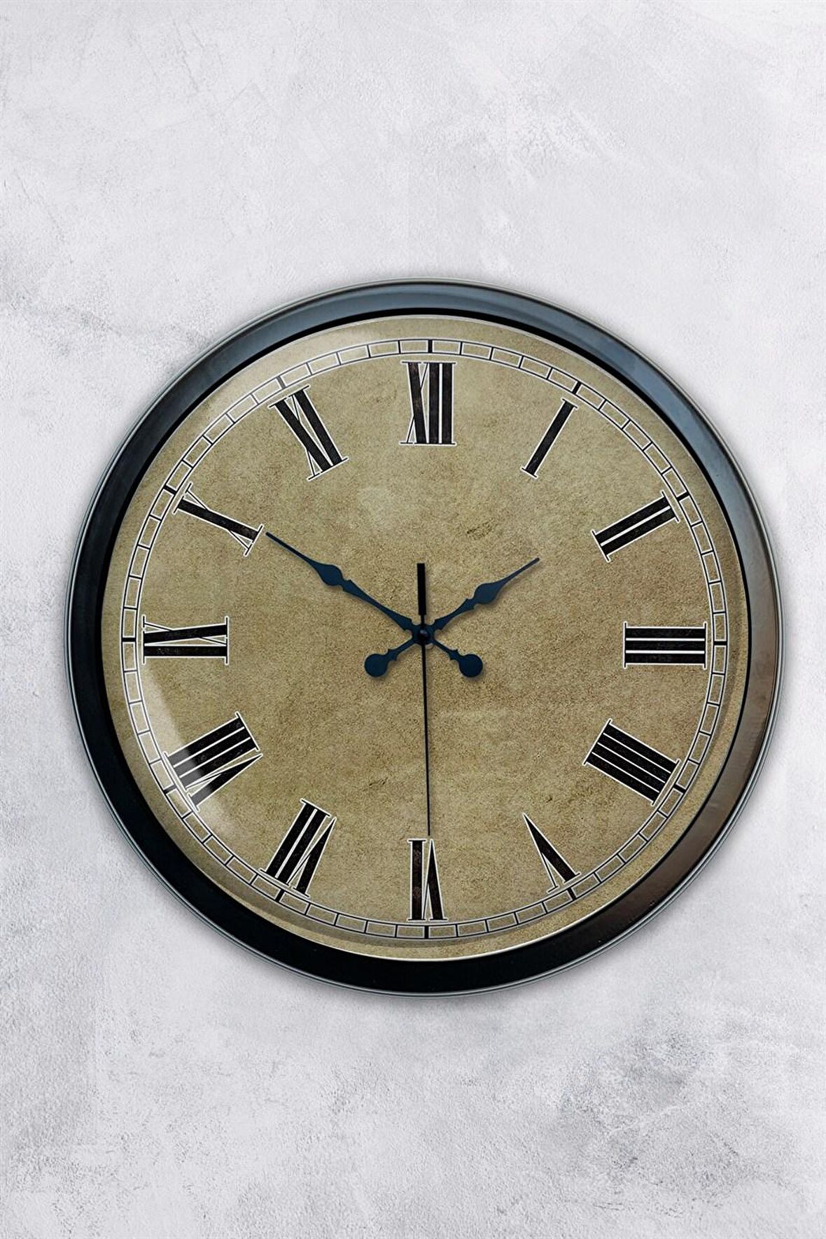 40 Cm Siyah Metal Eskitme Duvar Saati