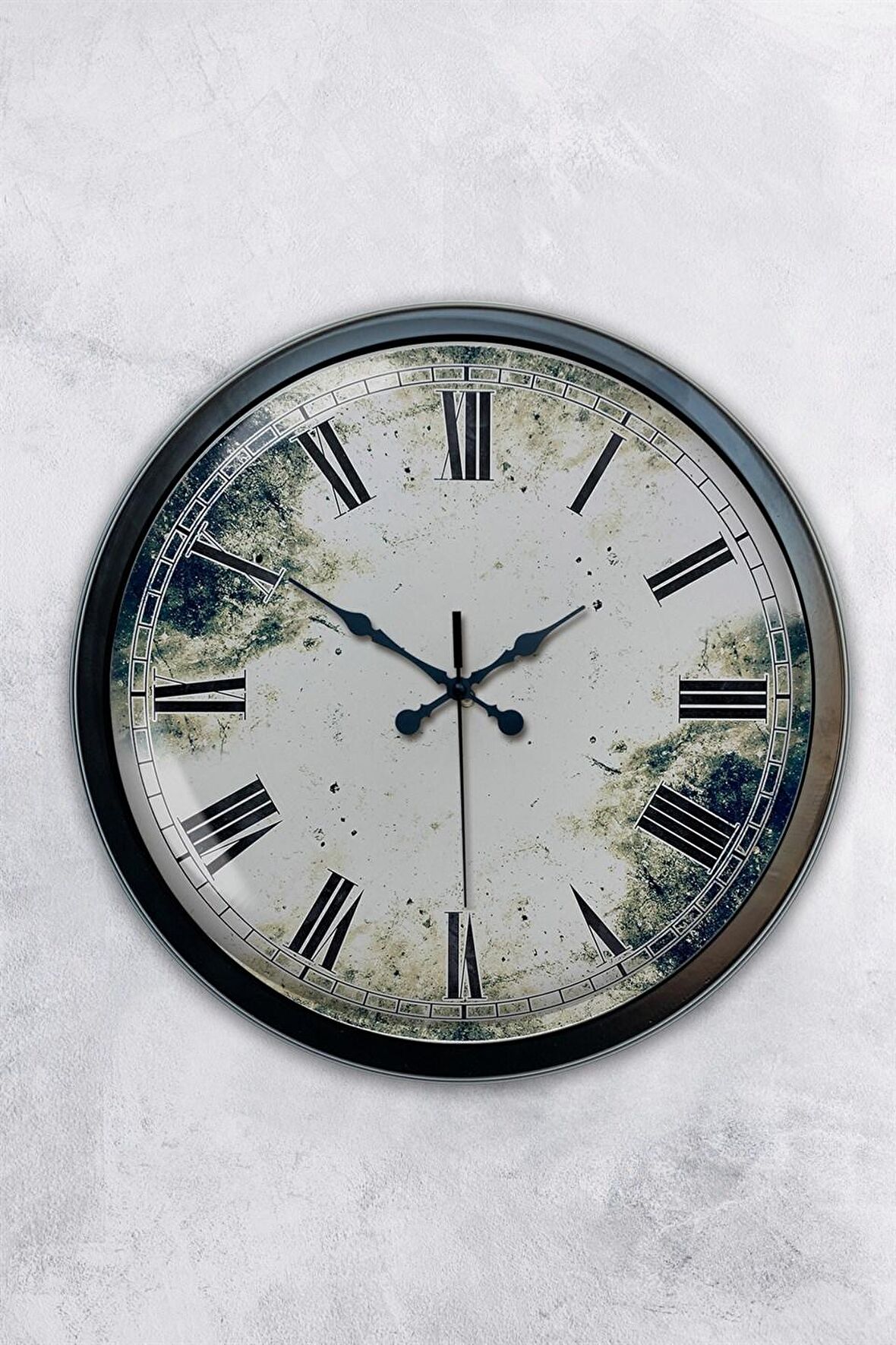 40 Cm Siyah Metal Eskitme  Duvar Saati
