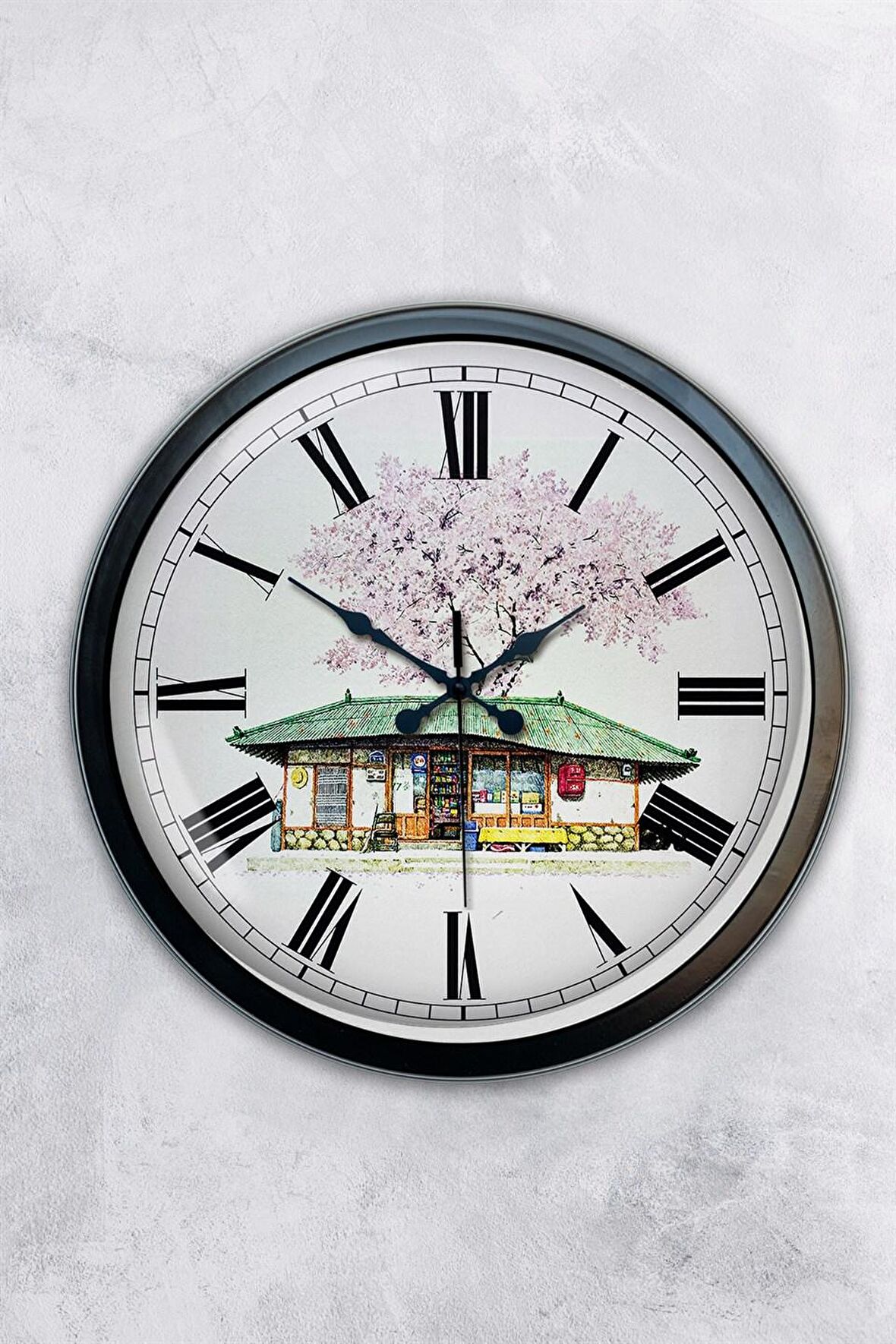 40 Cm Siyah Metal Eski Ev Duvar Saati