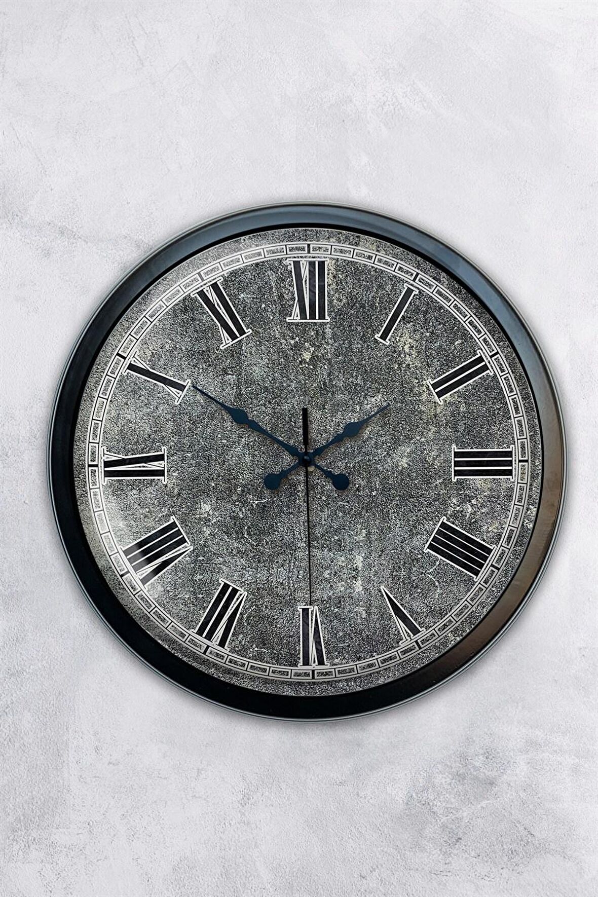 40 Cm Siyah Metal Eksitme Duvar Saati