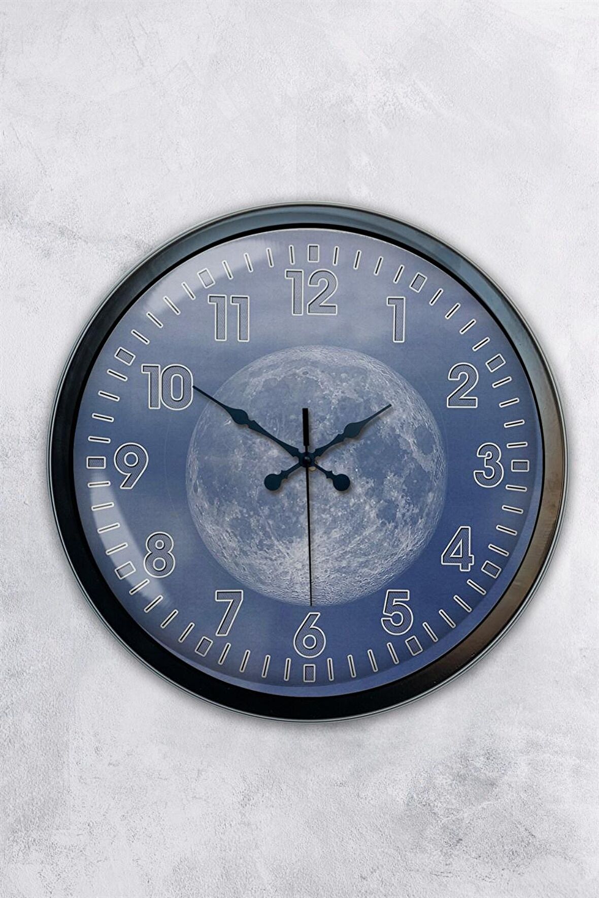 40 Cm Siyah Metal Dünya Duvar Saati