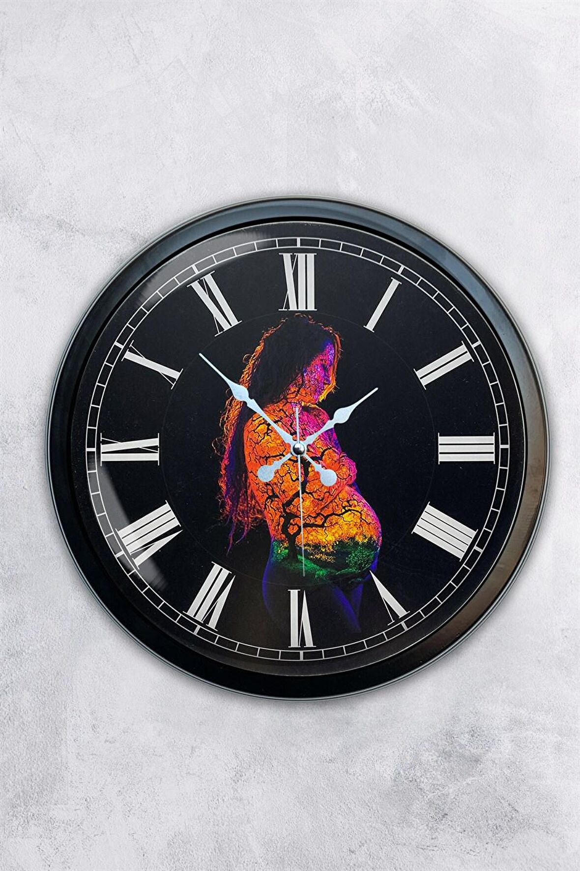 40 Cm Siyah Metal Doğallık Duvar Saati