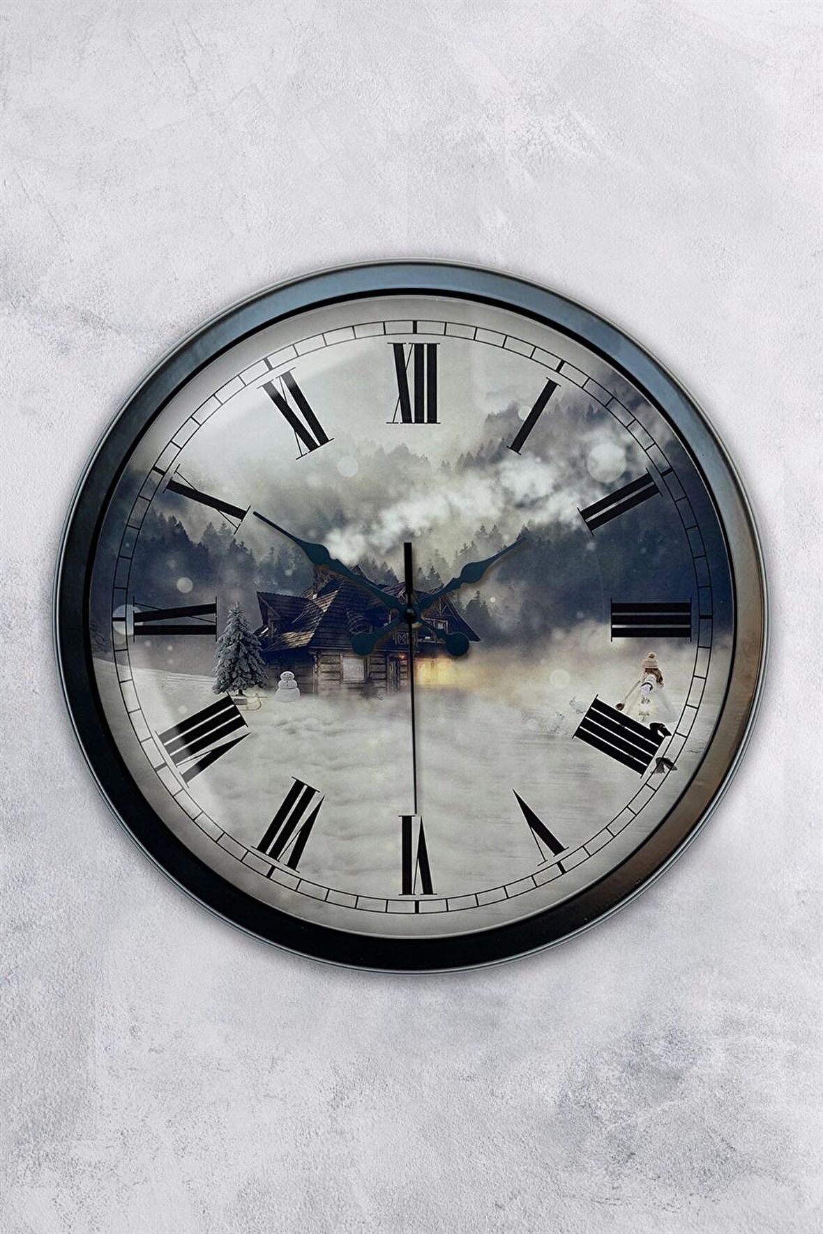 40 Cm Siyah Metal Diyar Duvar Saati