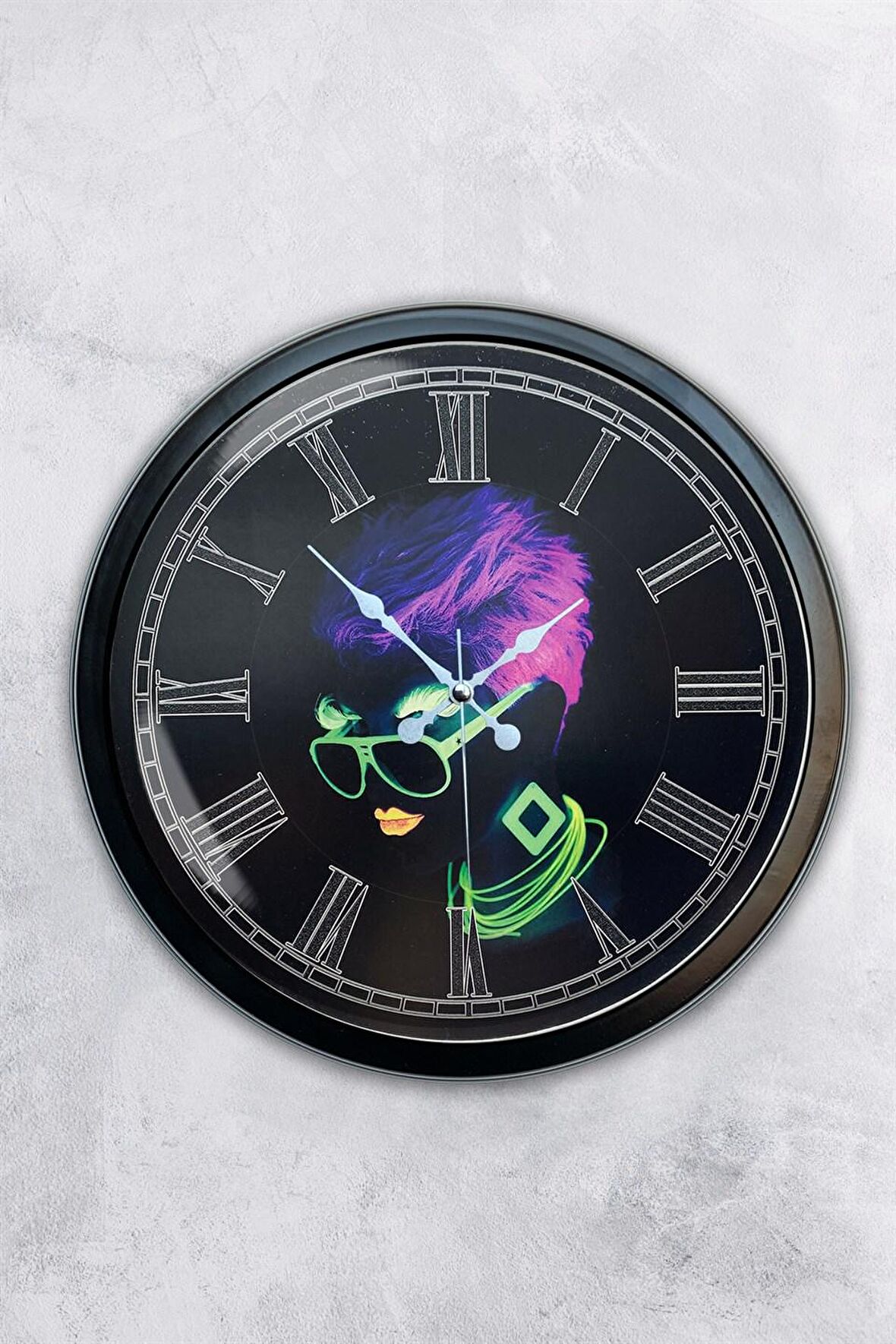 40 Cm Siyah Metal Disco Duvar Saati
