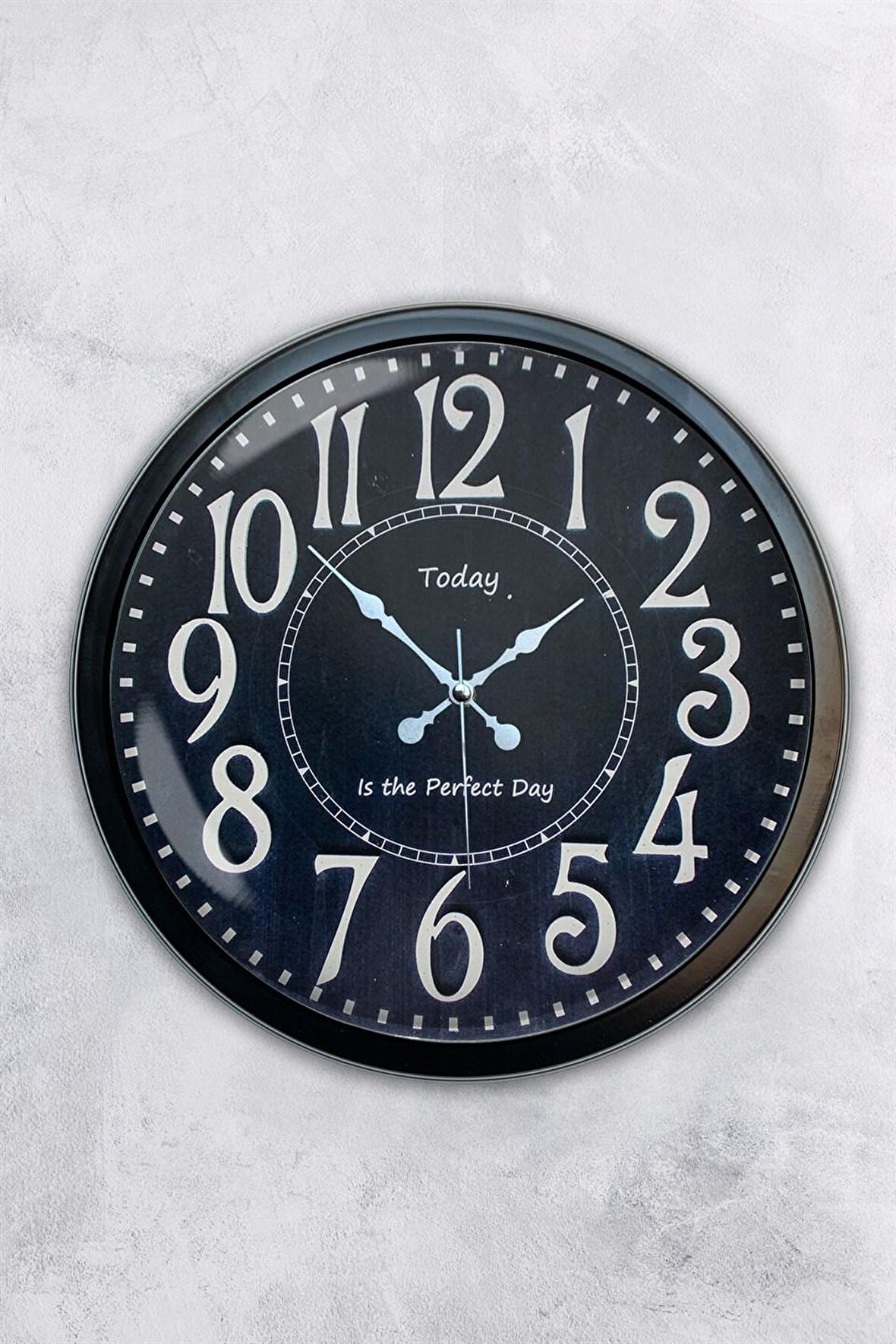 40 Cm Siyah Metal Dekoratif Duvar Saati