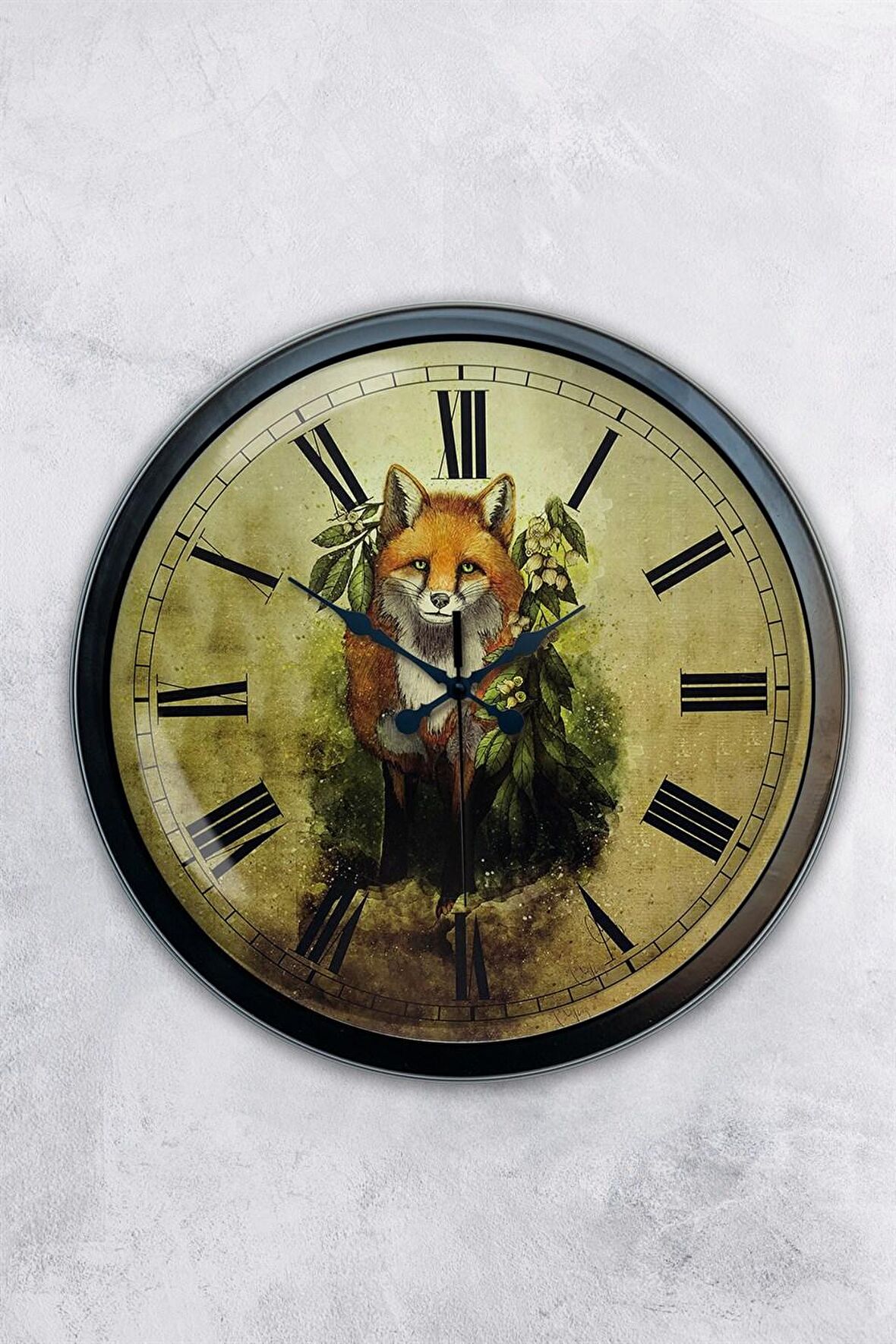 40 Cm Siyah Metal Dekoratif Duvar Saati