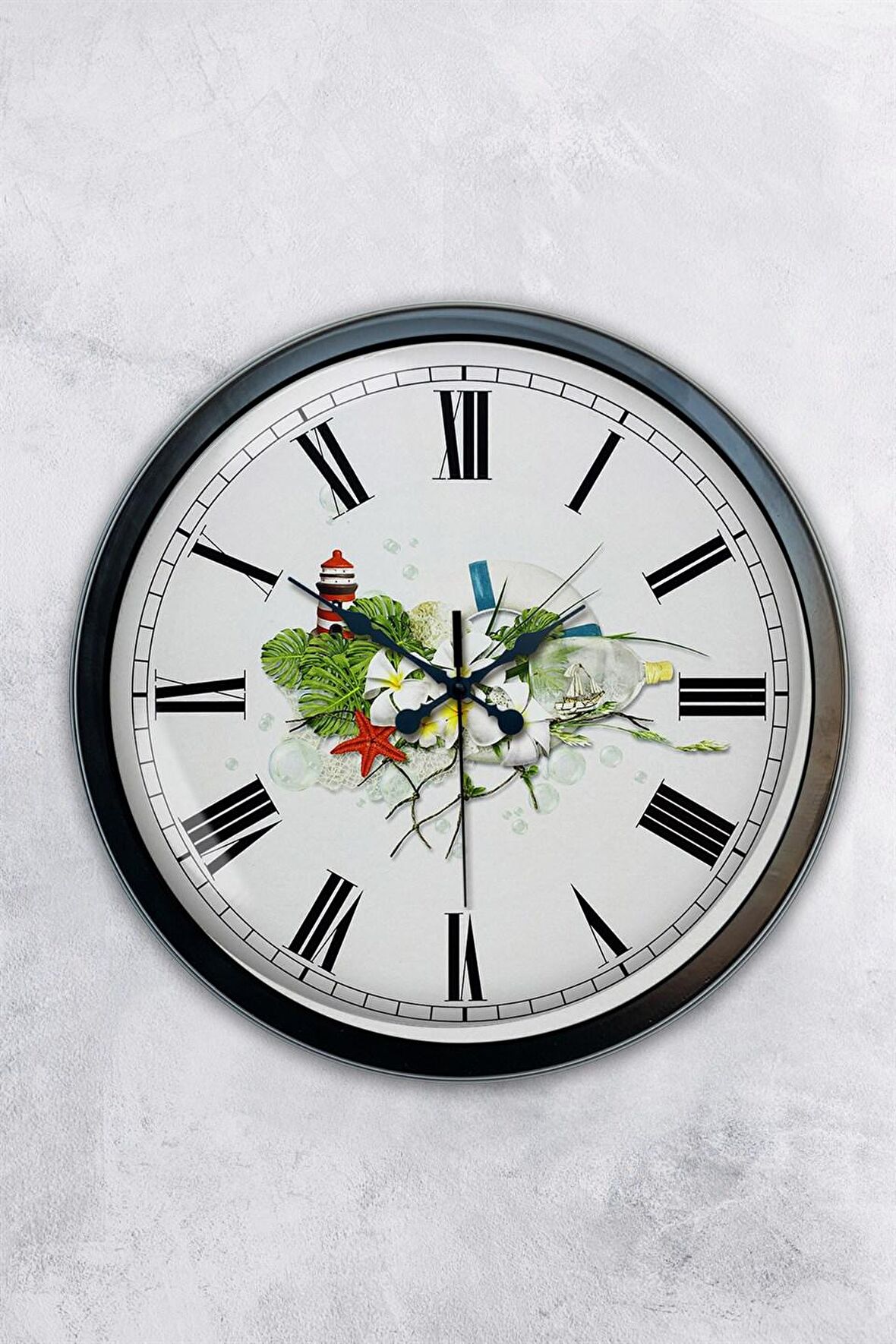 40 Cm Siyah Metal Dekoratif Duvar Saati